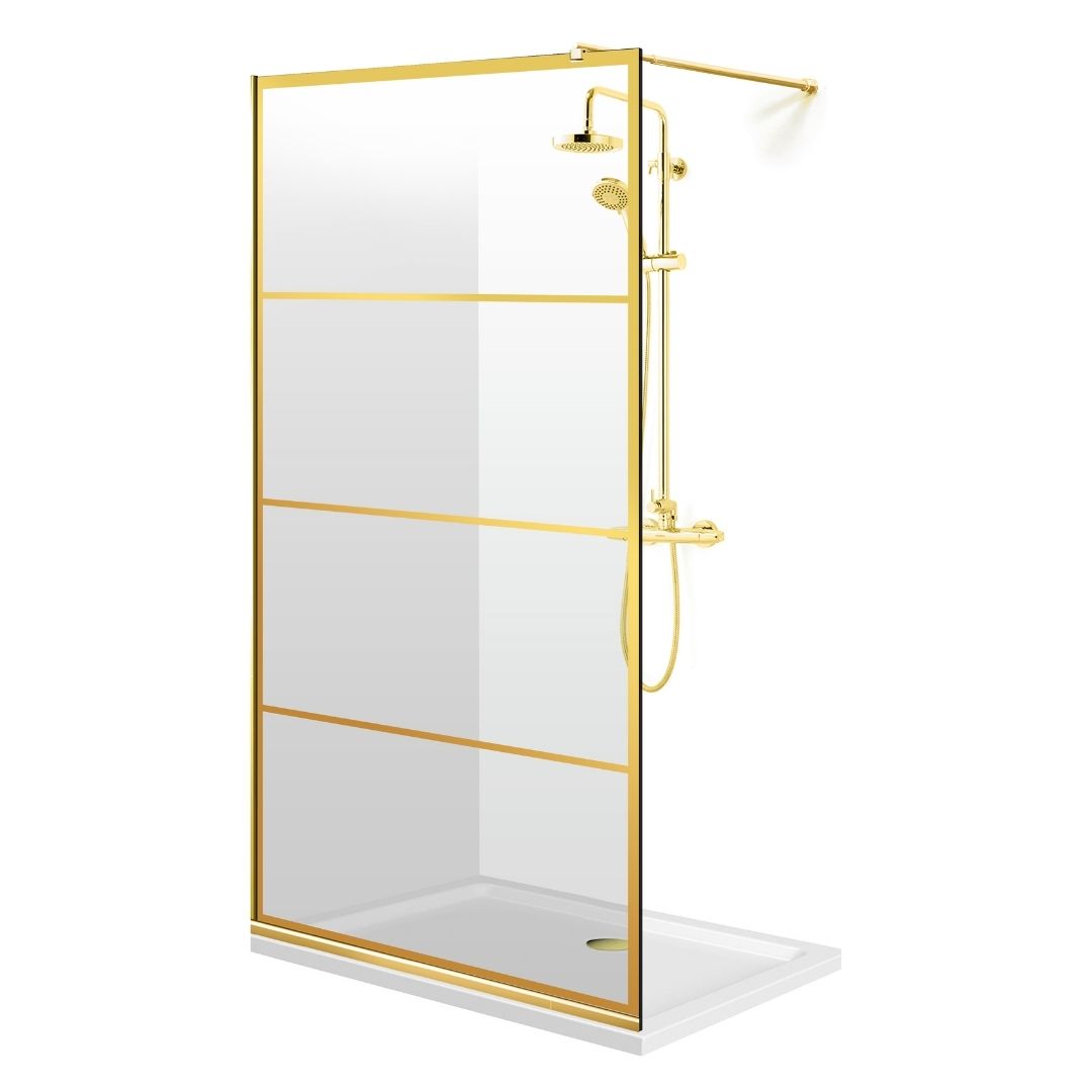 Zuhanyfal Walk-in, zuhanyfal Arany, #Átlátszó #Víztiszta
