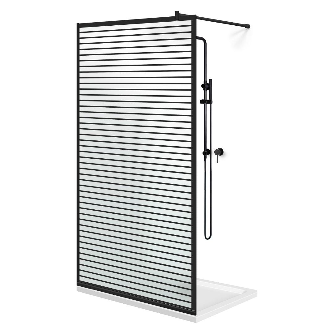 Zuhanyfal Walk-in, fekete zuhanyfal, #Matt #Matt