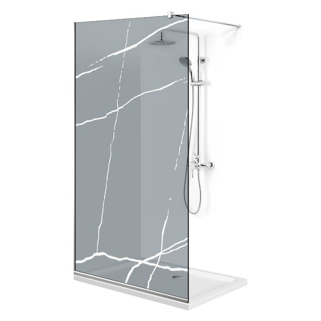 Paravan dus Walk-in, Perete dus Inox, #Gri #Szürke