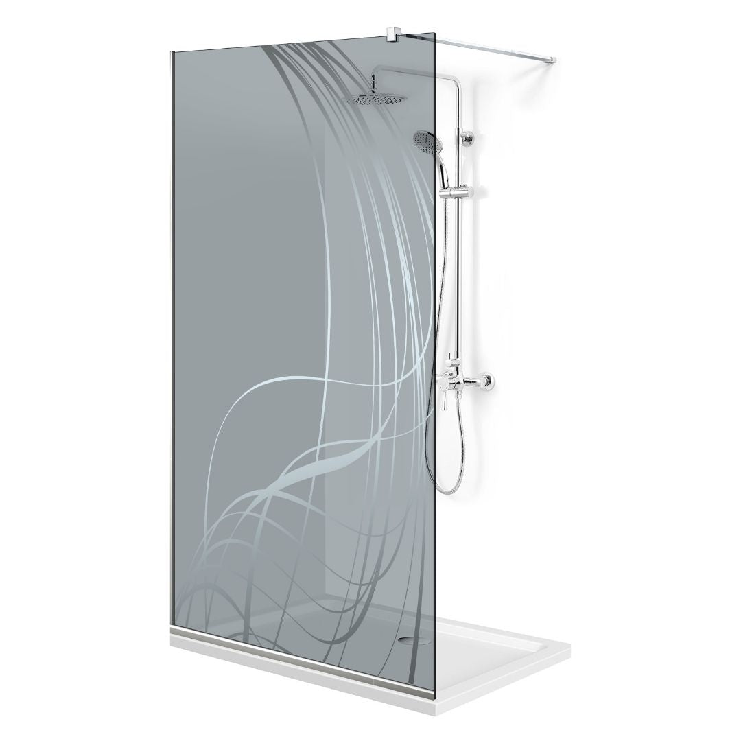 Zuhanyfal Walk-in, Zuhanyfal Rozsdamentes acél, #Szürke #Szürke