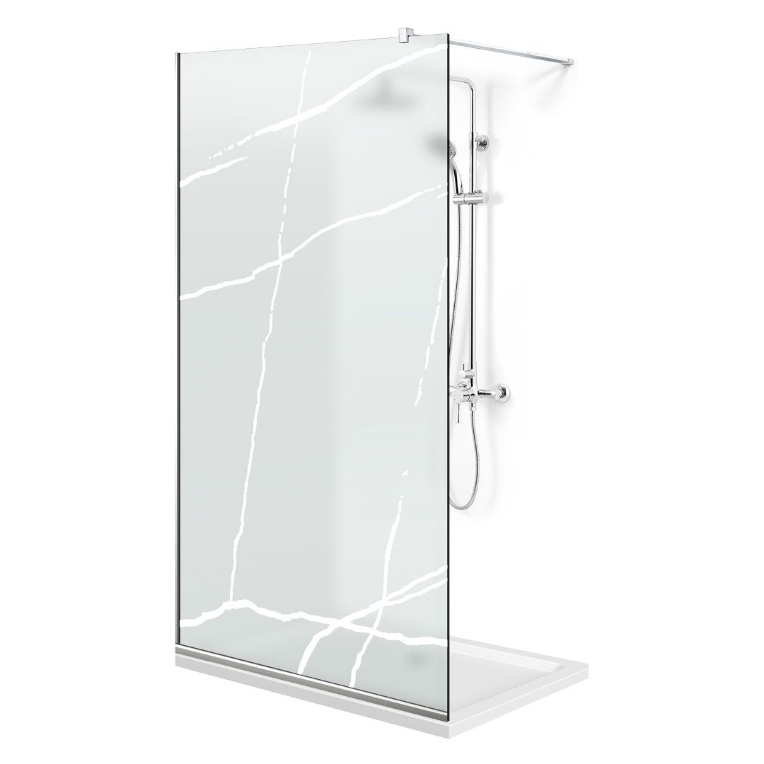 Paravan dus Walk-in, Perete dus Inox, #Mata #Matt
