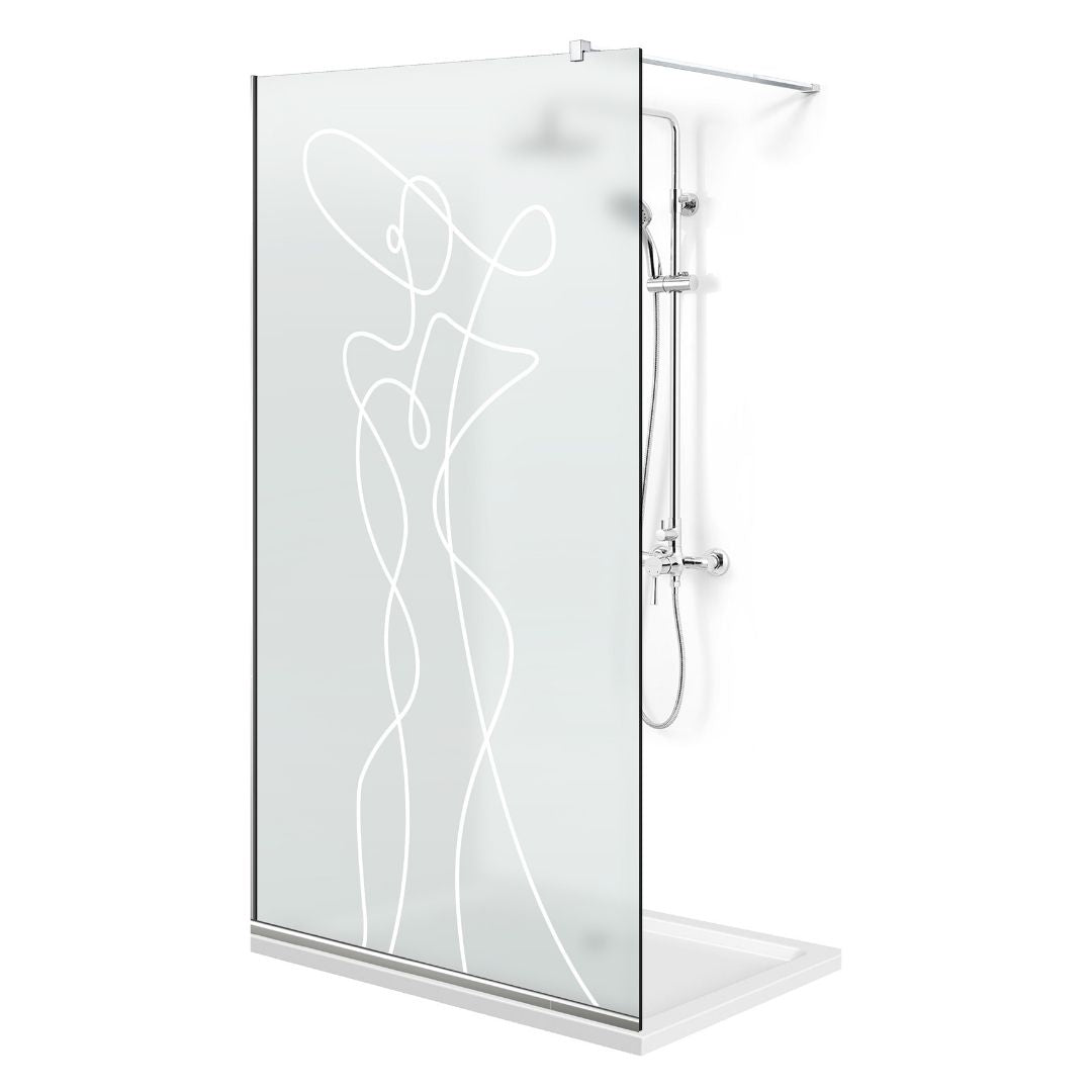 Paravan dus Walk-in, Perete dus Inox, #Mata #Matt