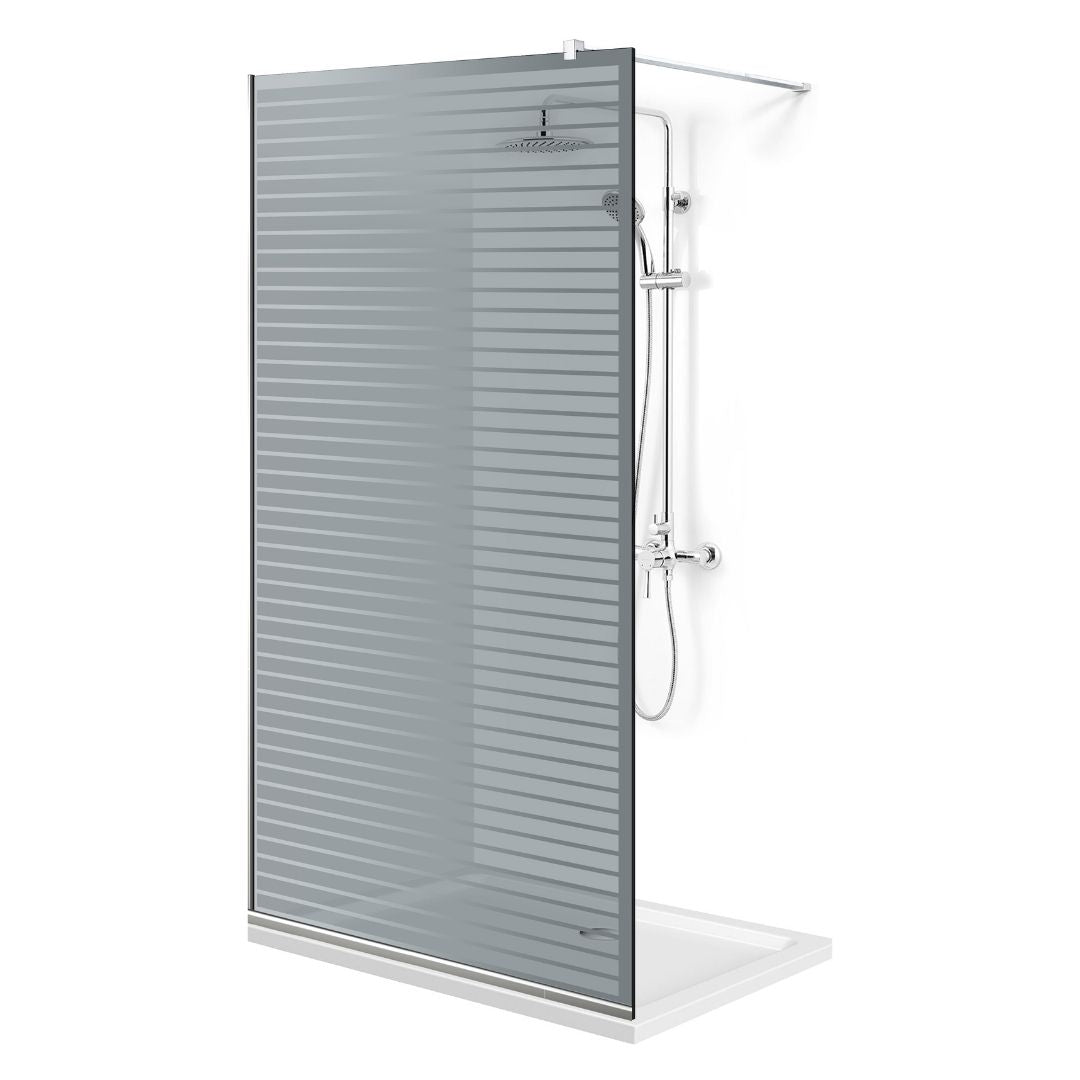 Zuhanyfal Walk-in, Zuhanyfal Rozsdamentes acél, #Szürke #Szürke