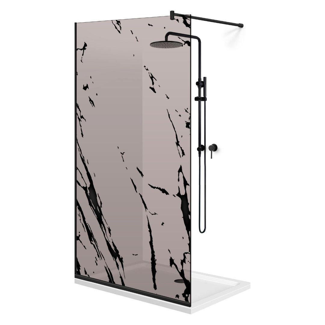 Zuhanyfal Walk-in, fekete zuhanyfal, #Bronz #Bronz