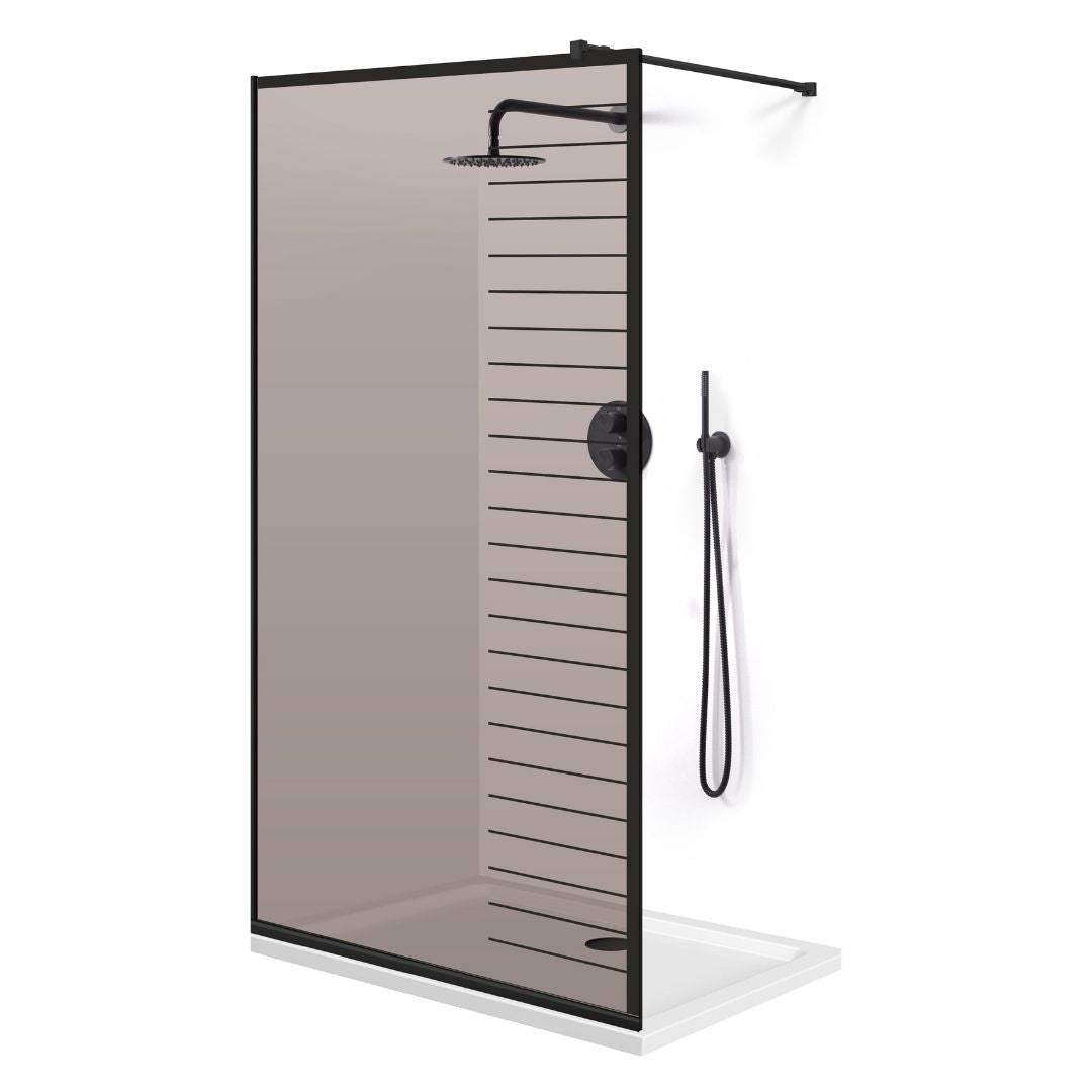 Zuhanyfal Walk-in, fekete zuhanyfal, #Bronz #Bronz