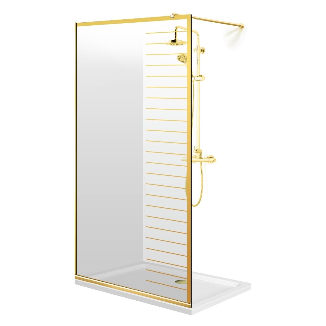 Zuhanyfal Walk-in, fekete zuhanyfal, #Átlátszó #Víztiszta