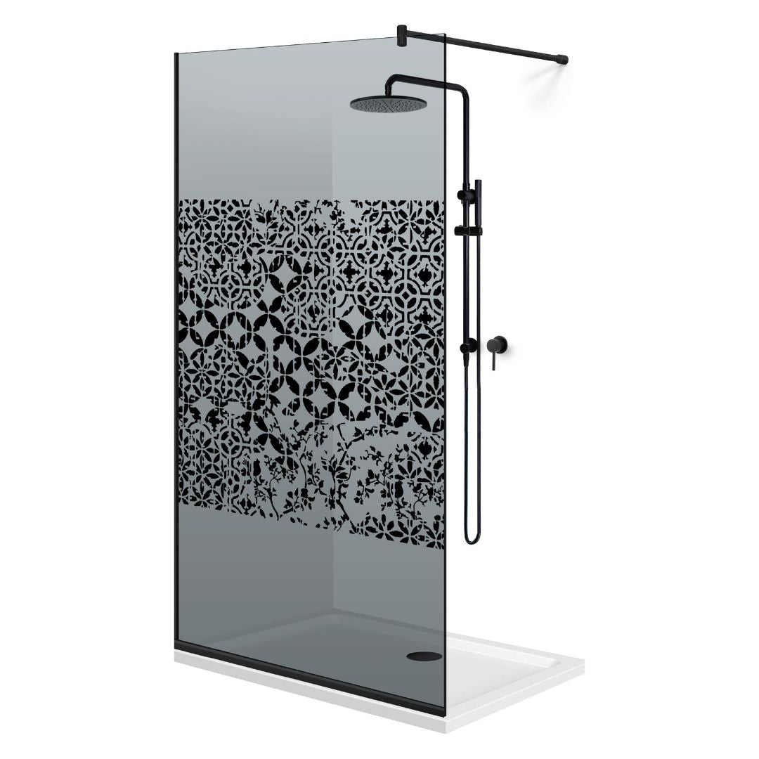 Zuhanyfal Walk-in, fekete zuhanyfal, #Szürke #Szürke