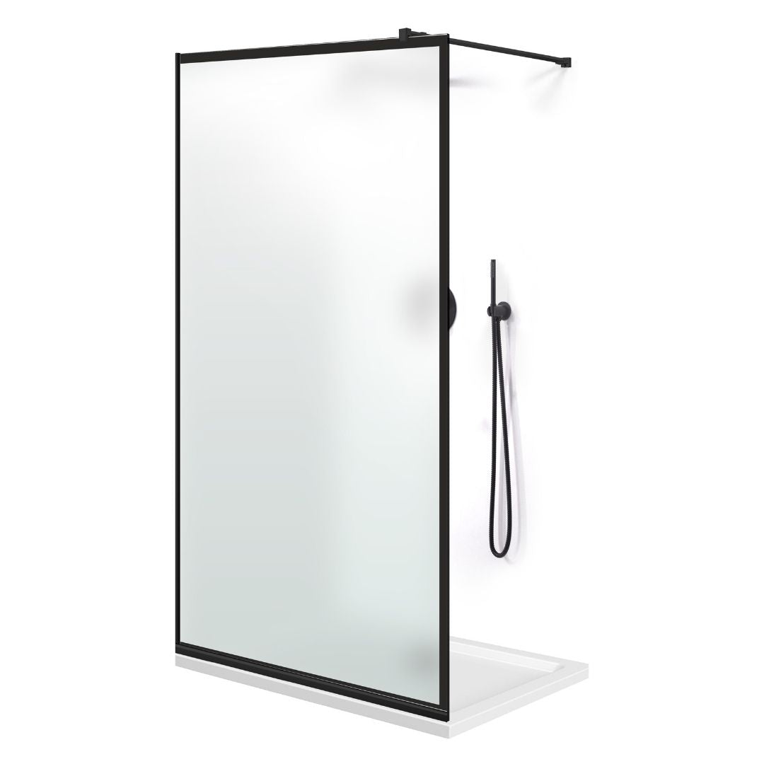 Zuhanyfal Walk-in, fekete zuhanyfal, #Matt #Matt