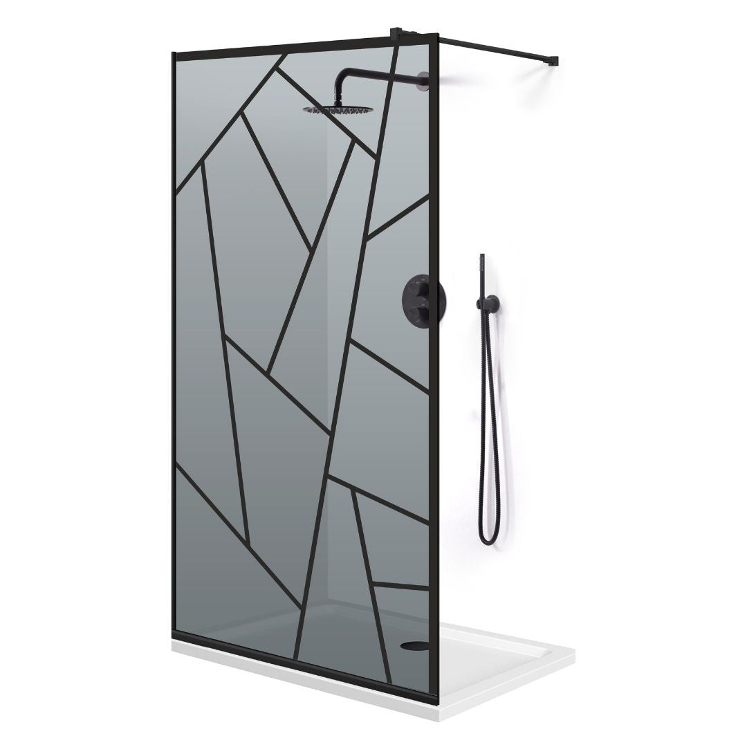 Paravan dus Walk-in, Perete dus Negru, #Gri #Szürke