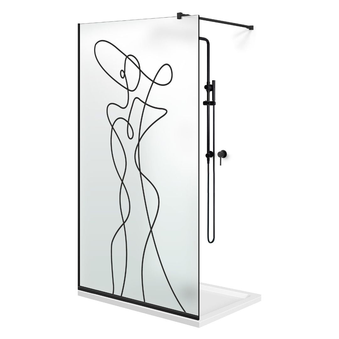 Zuhanyfal Walk-in, fekete zuhanyfal, #Matt #Matt