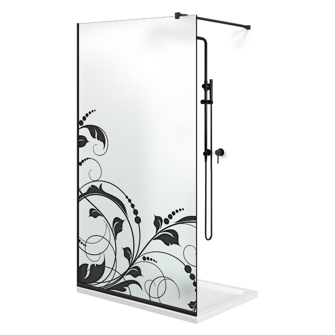 Zuhanyfal Walk-in, fekete zuhanyfal, #Matt #Matt