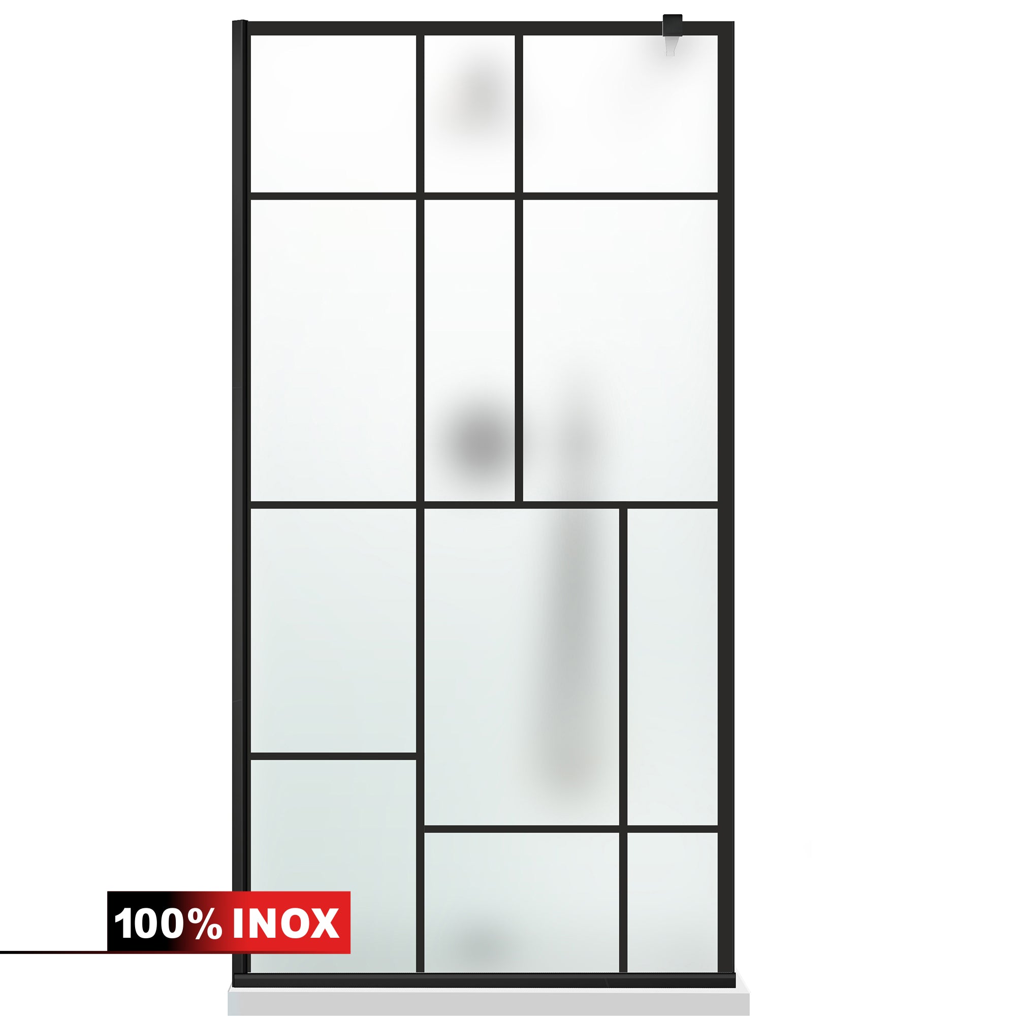 Zuhanyfal Walk-in, fekete zuhanyfal, #Matt #Matt