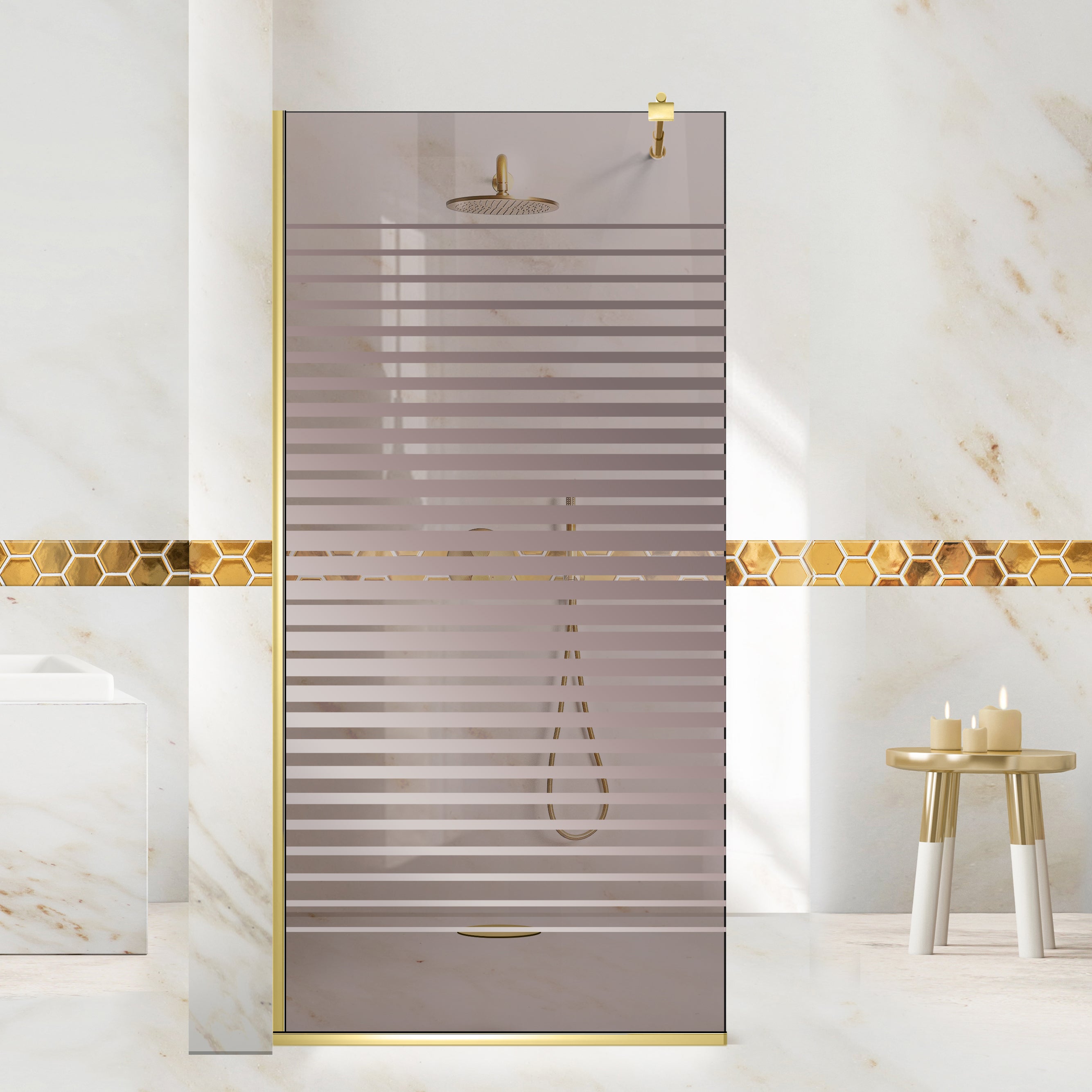 Zuhanyfal Walk-in, zuhanyfal Arany, #Bronz #Bronz