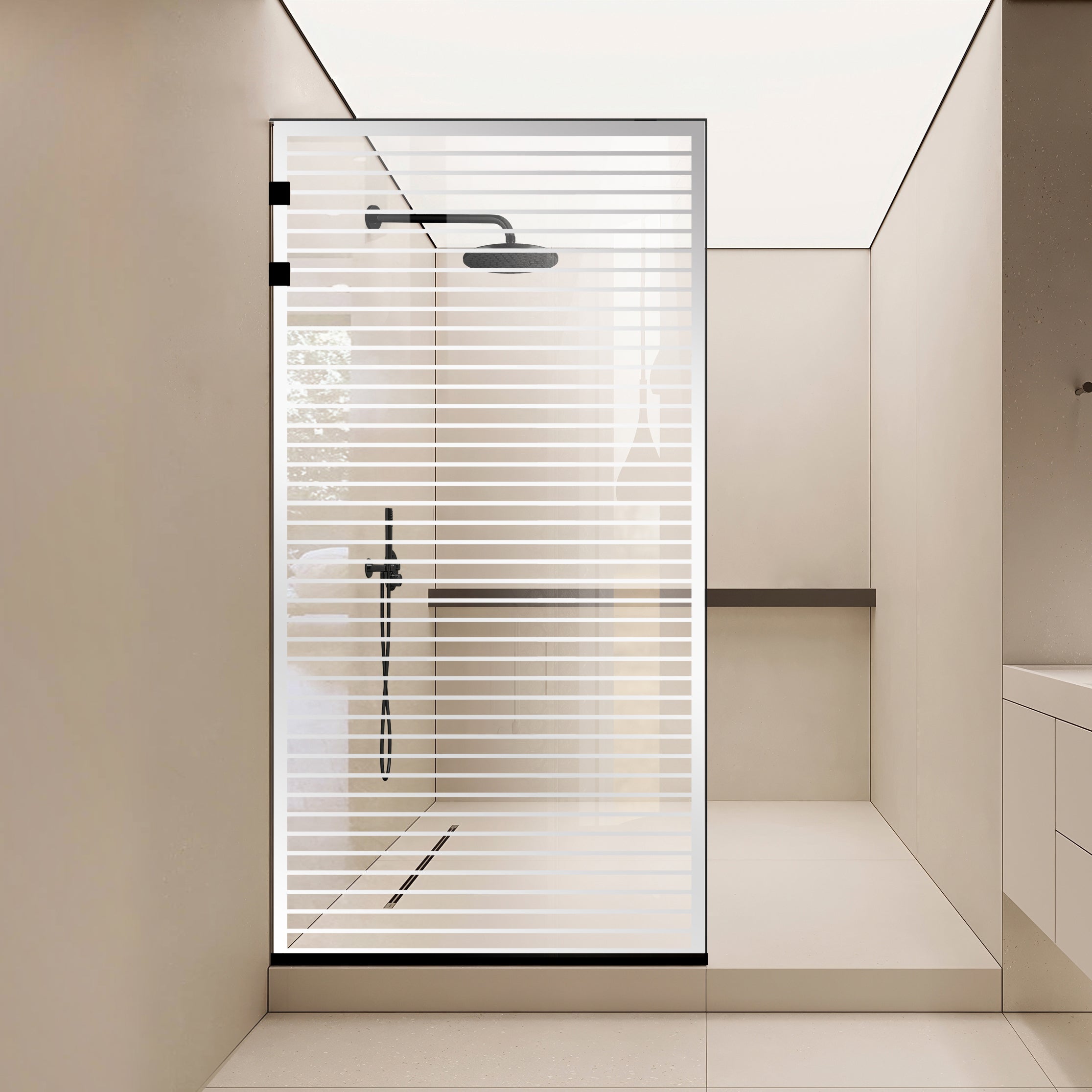 Zuhanyfal Walk-in, Zuhanyfal Rozsdamentes acél, #Átlátszó #Víztiszta