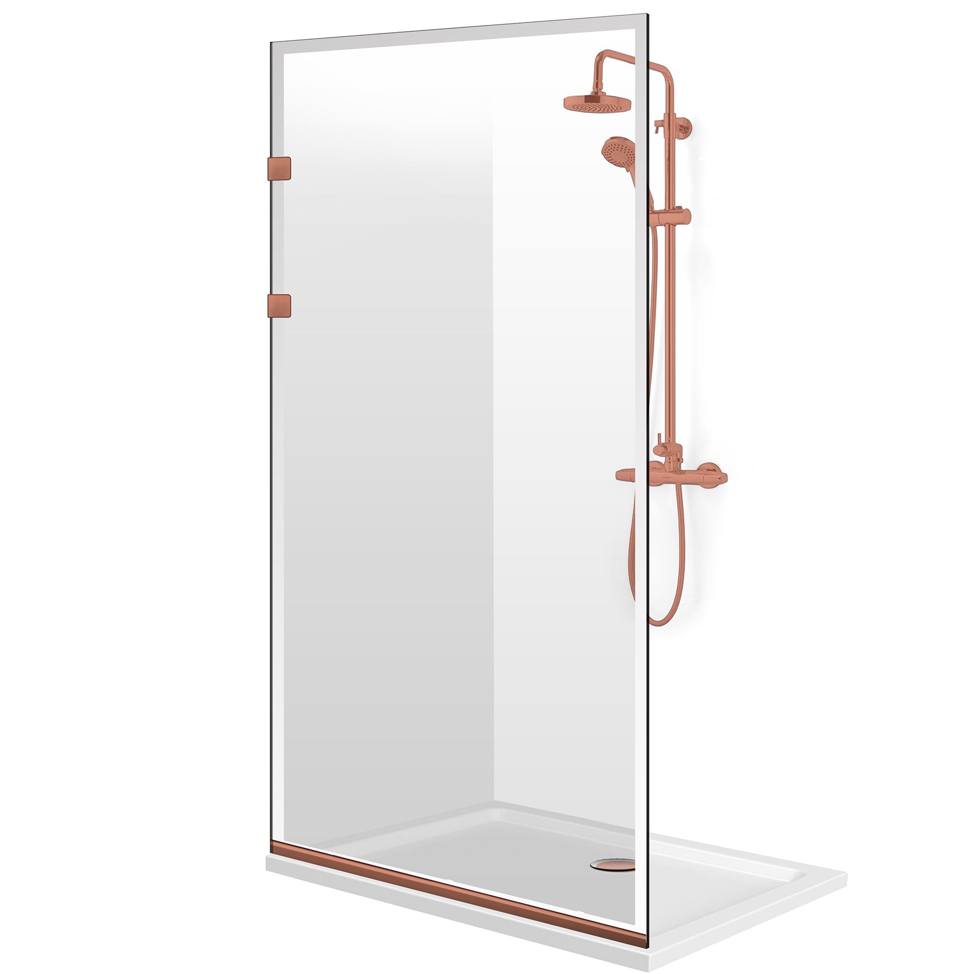Zuhanyfal Walk-in, Rozsdamentes acél zuhanyfal, matt fekete, #Átlátszó #Víztiszta