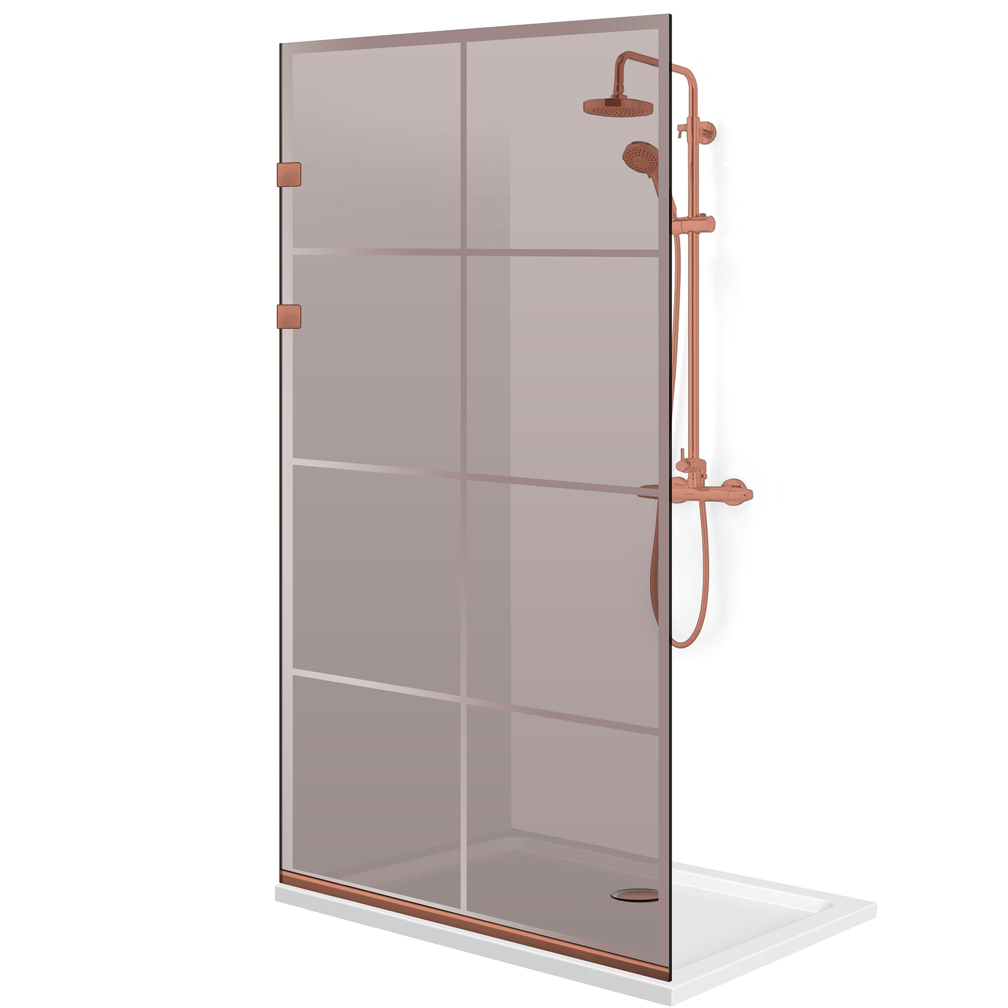 Zuhanyfal Walk-in, Zuhanyfal Rozsdamentes acél, réz #Bronz