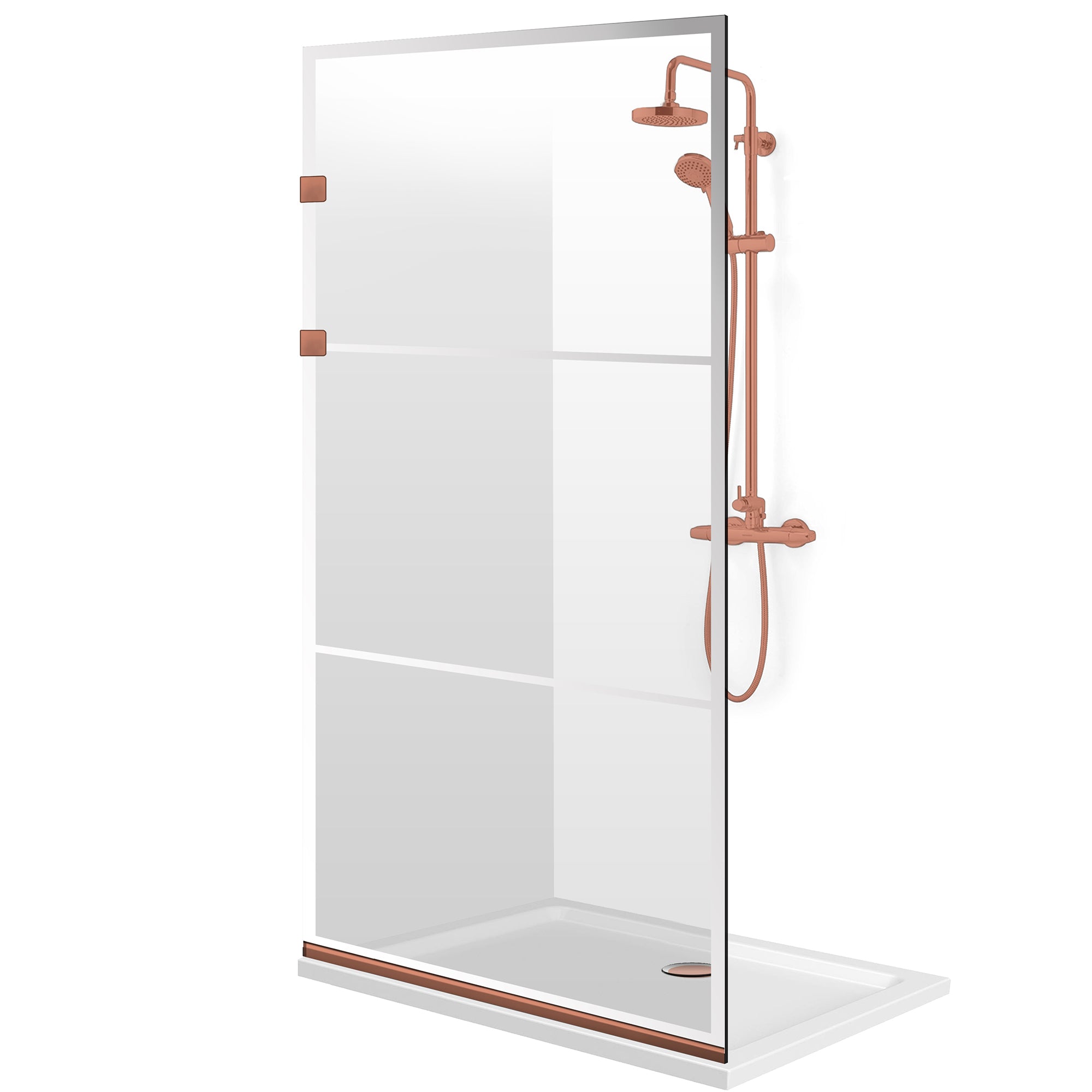 Zuhanyfal Walk-in, Rozsdamentes acél zuhanyfal, matt fekete, #Átlátszó #Víztiszta