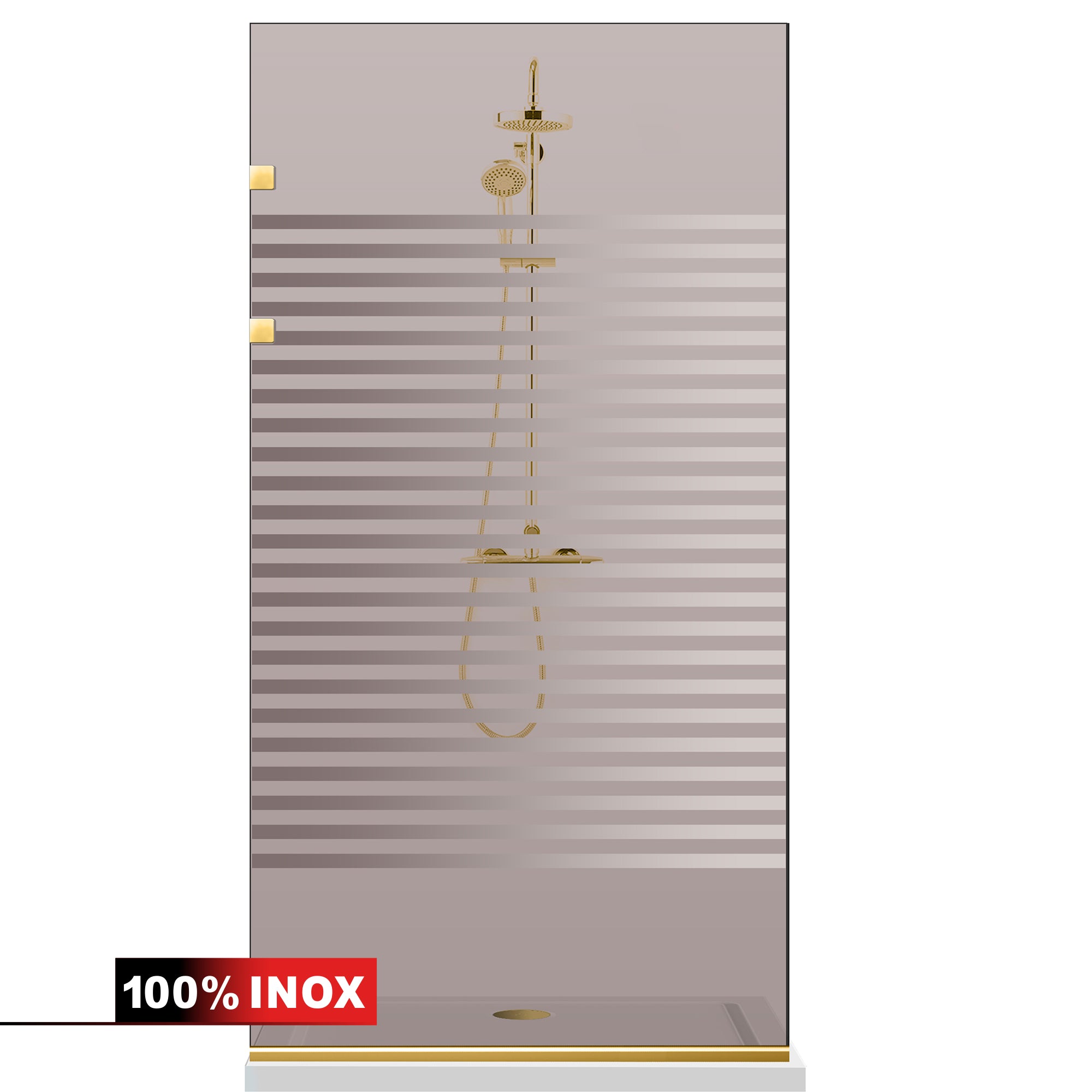 Zuhanyfal Walk-in, Zuhanyfal Rozsdamentes acél, arany #Bronz