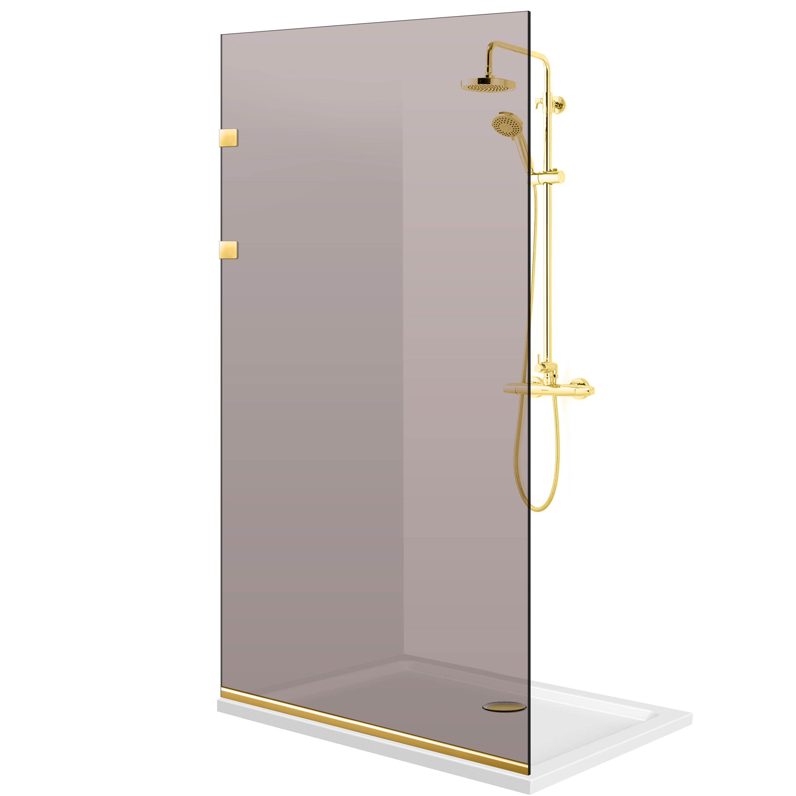 Zuhanyfal Walk-in, Zuhanyfal Rozsdamentes acél, arany #Bronz