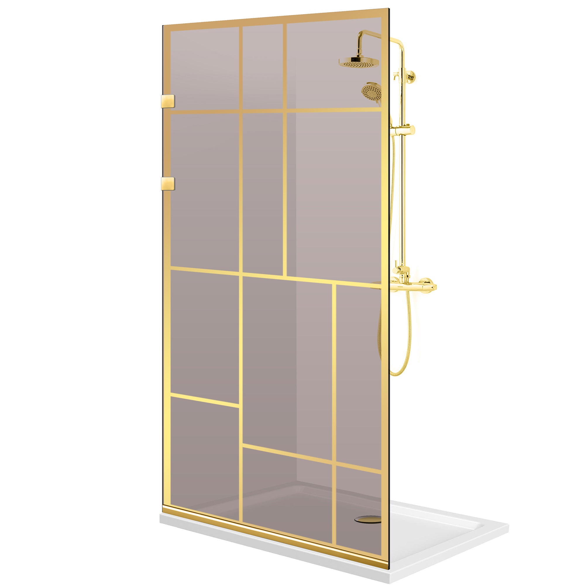 Zuhanyfal Walk-in, Zuhanyfal Rozsdamentes acél, arany #Bronz