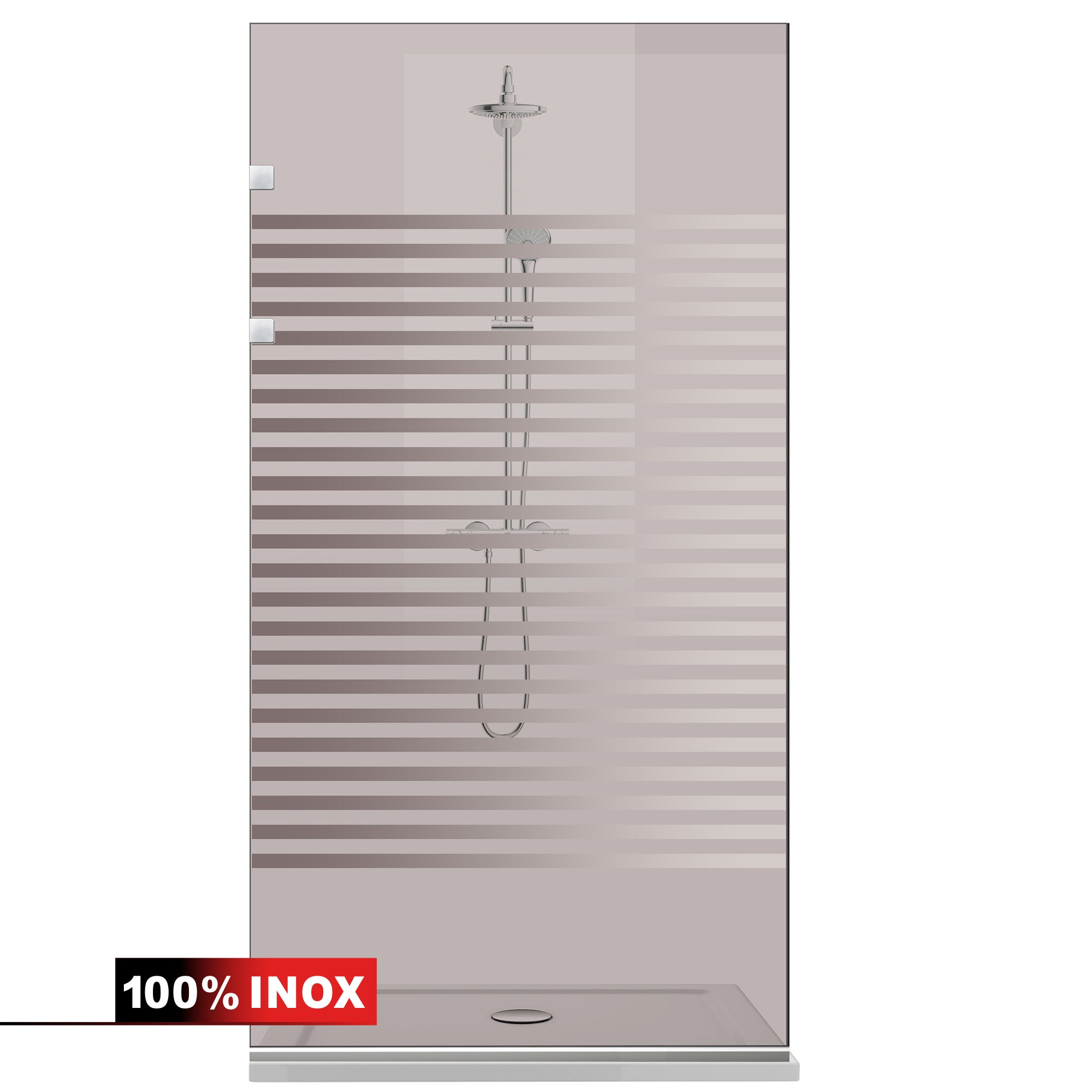 Zuhanyfal Walk-in, Zuhanyfal Rozsdamentes acél, #Bronz