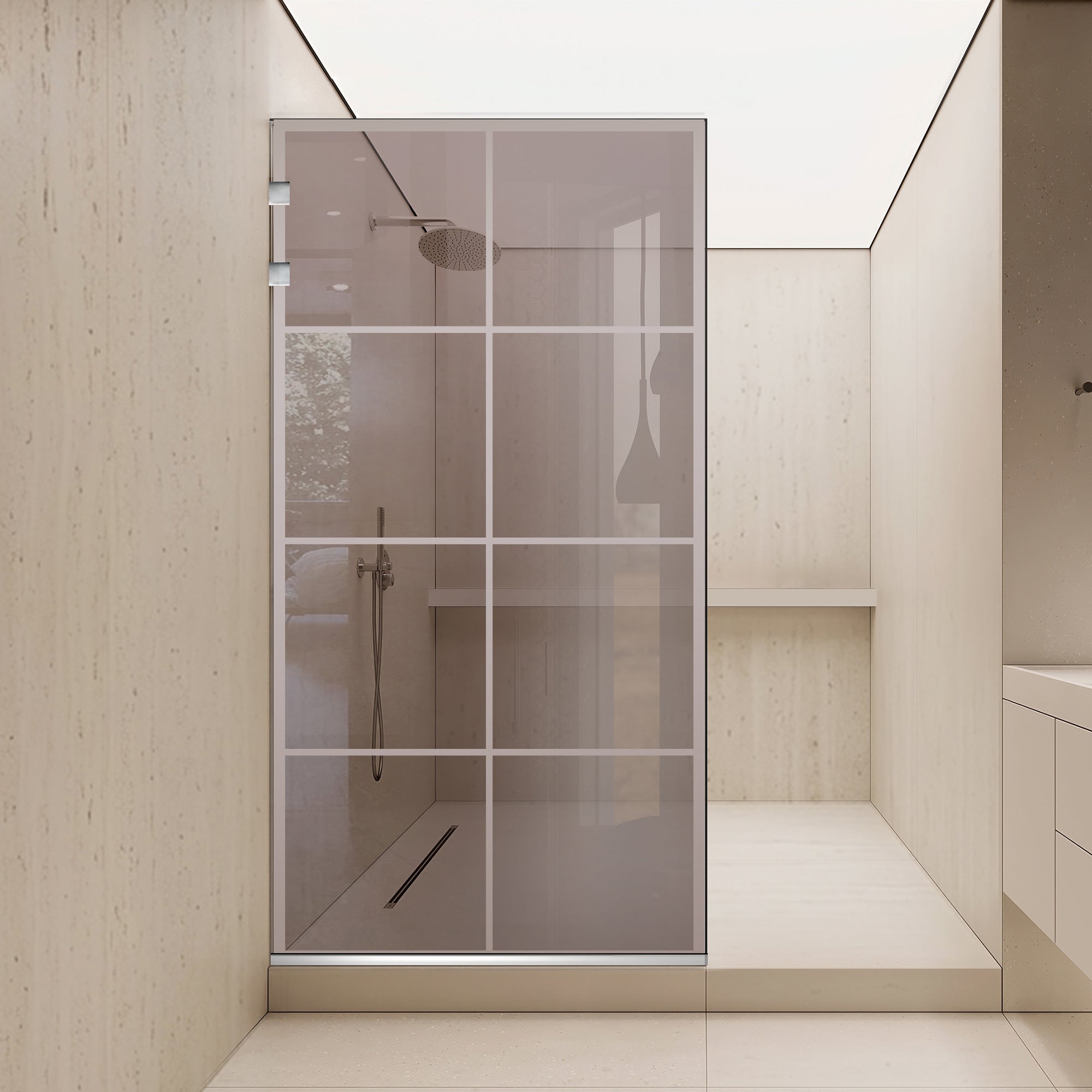 Aqua Elegance ® Inox walk-in zuhanyparaván, Mode színtelen modell, teljes rozsdamentes szerelvénnyel, biztonságos