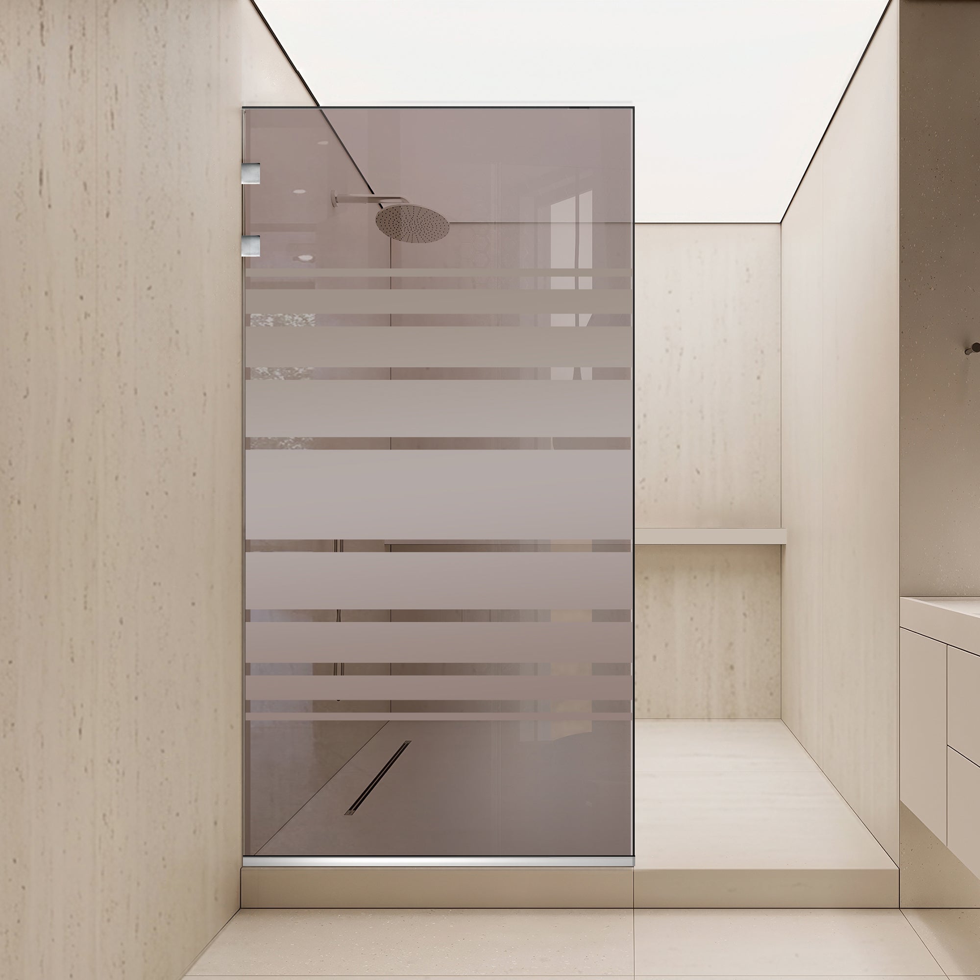 Zuhanyfal Walk-in, Zuhanyfal Rozsdamentes acél, #Bronz