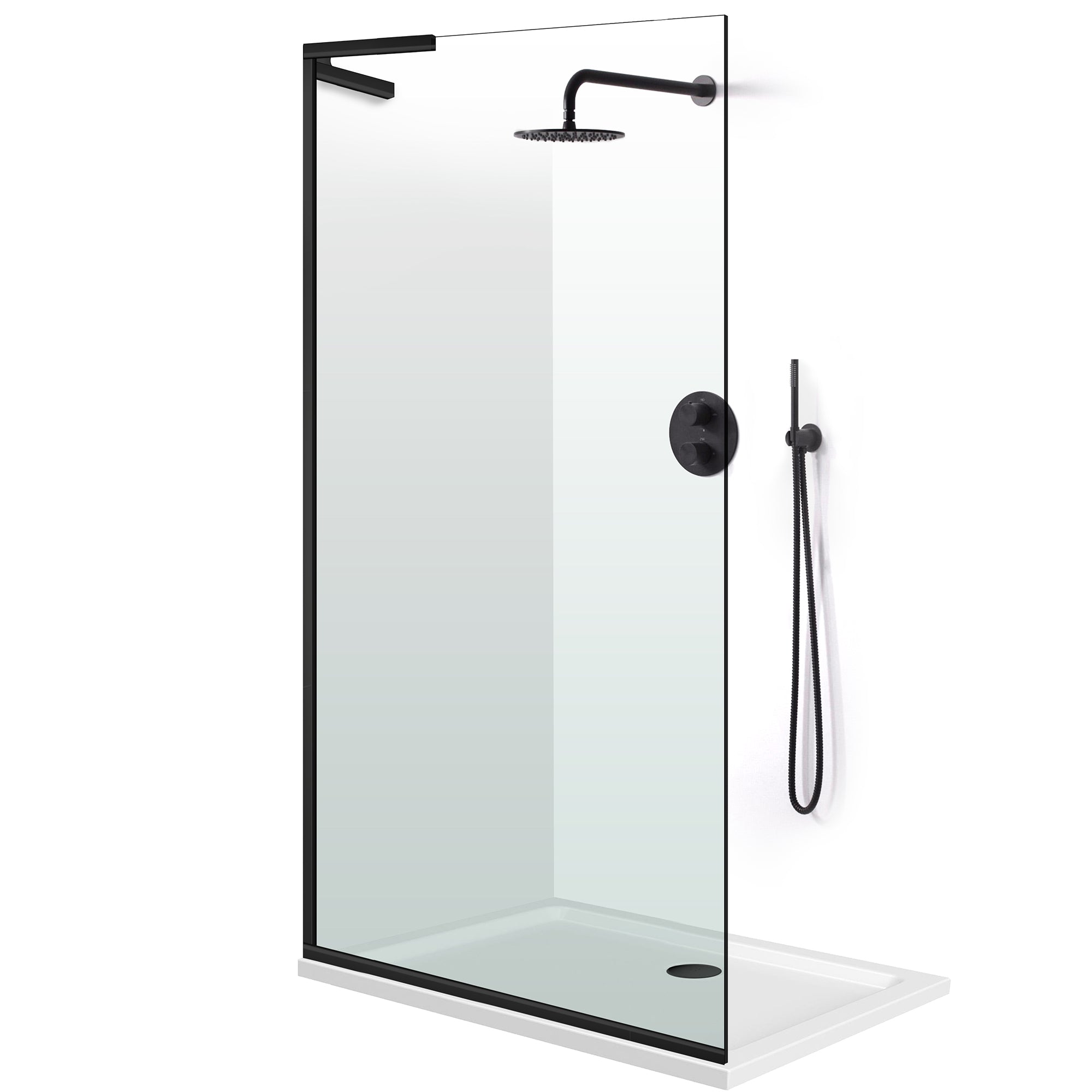 Zuhanyfal Walk-in, Zuhanyfal Rozsdamentes acél, #Átlátszó #Víztiszta