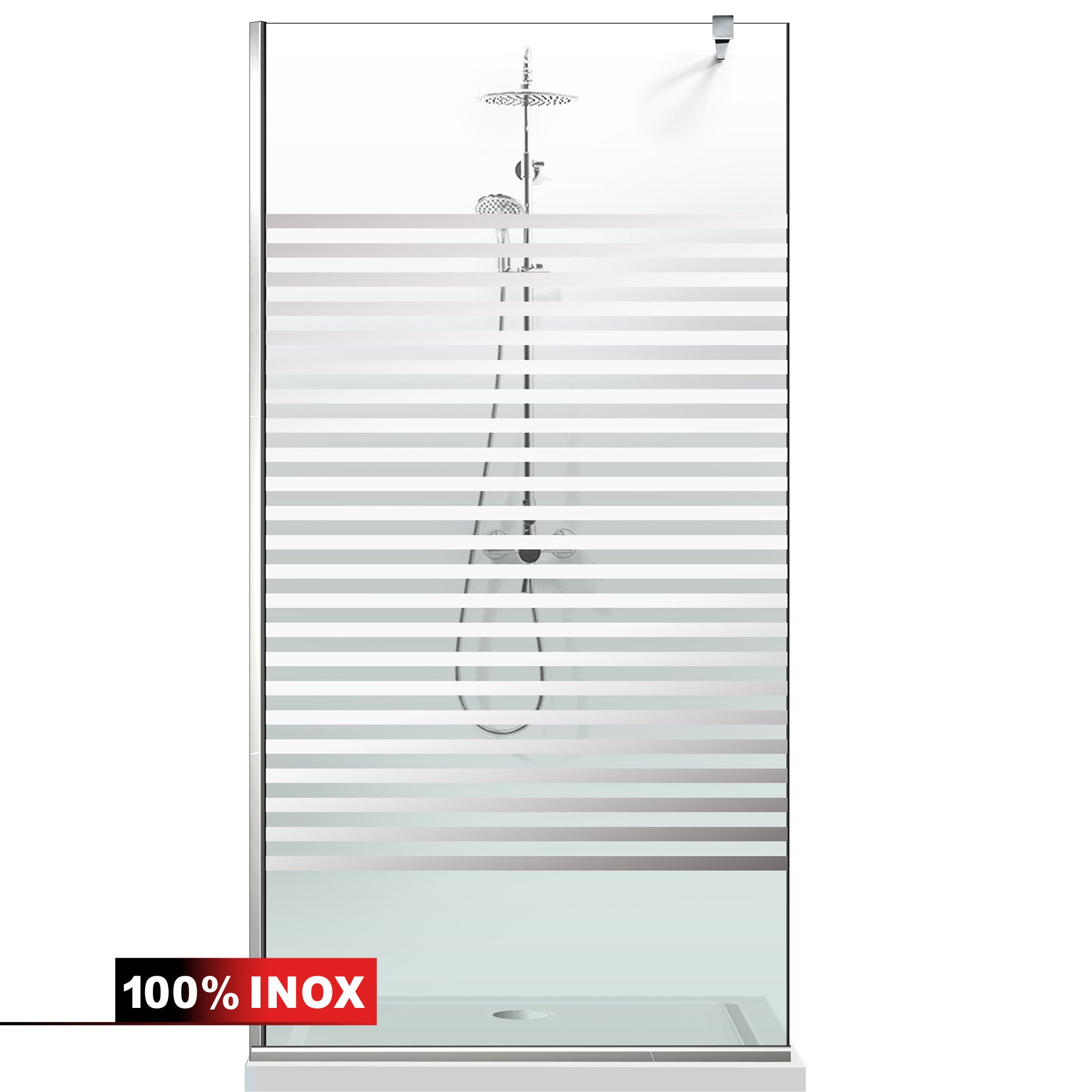 Zuhanyfal Walk-in, Zuhanyfal Rozsdamentes acél, #Átlátszó #Víztiszta