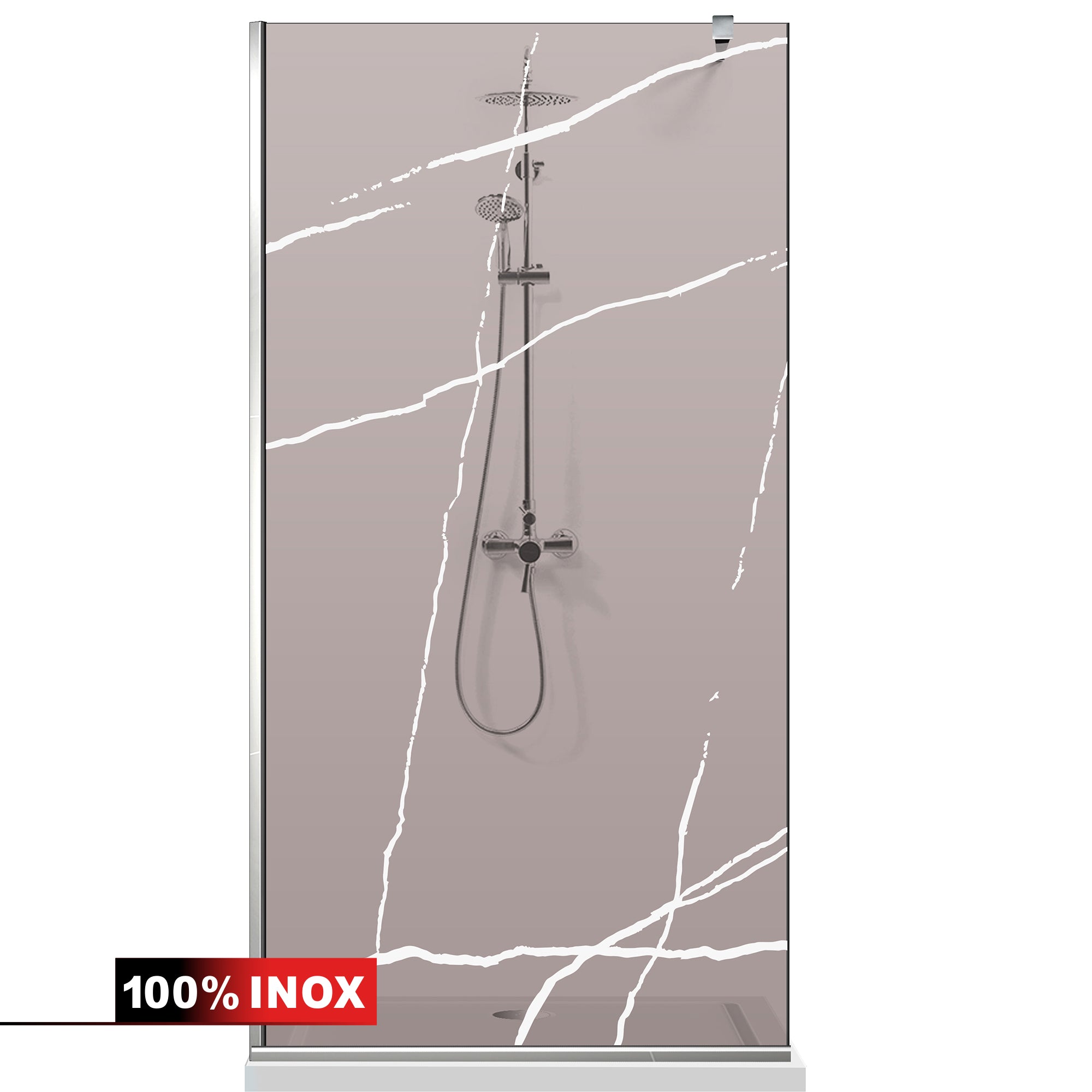 Paravan dus Walk-in, Perete dus Inox, #Bronz #Bronz