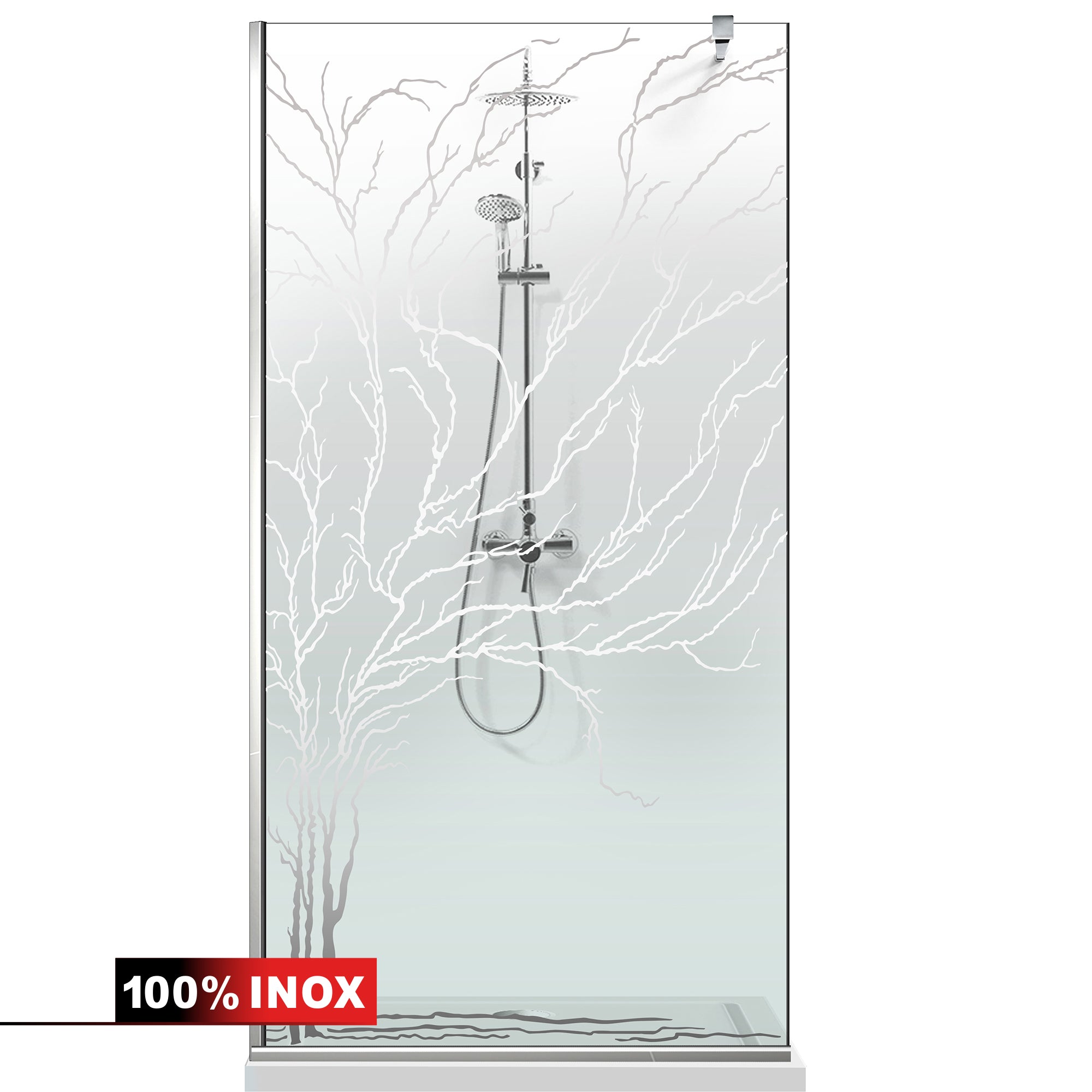 Paravan dus Walk-in, Perete dus Inox, #Clara #Víztiszta