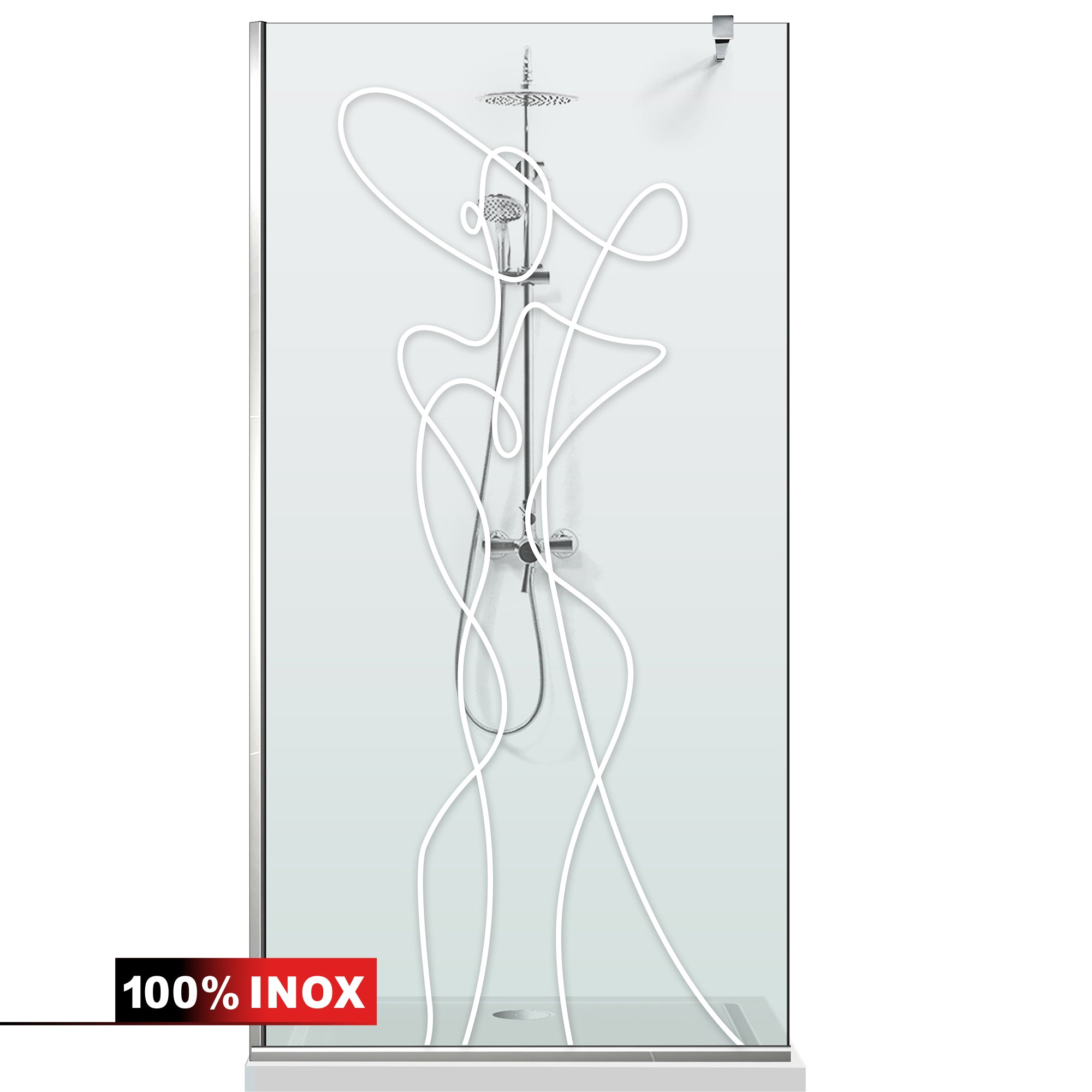Paravan dus Walk-in, Perete dus Inox, #Clara #Víztiszta