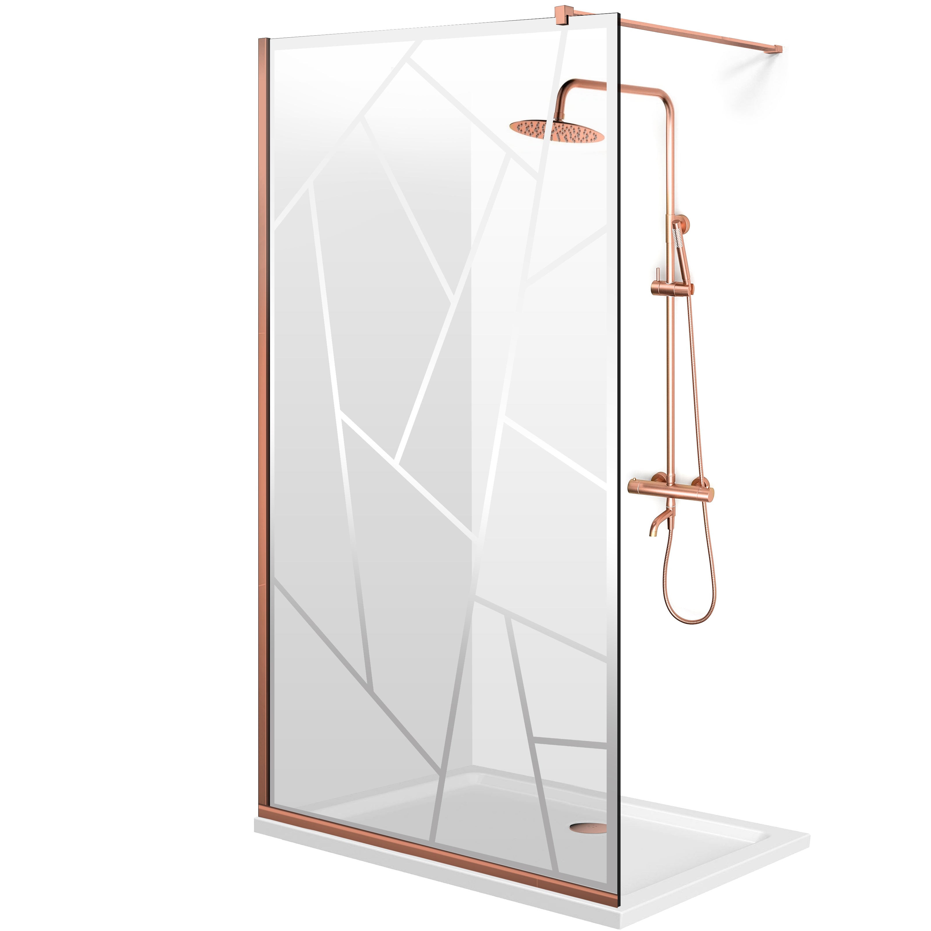 Zuhanyfal Walk-in, Copper zuhanyfal, #Átlátszó #Víztiszta