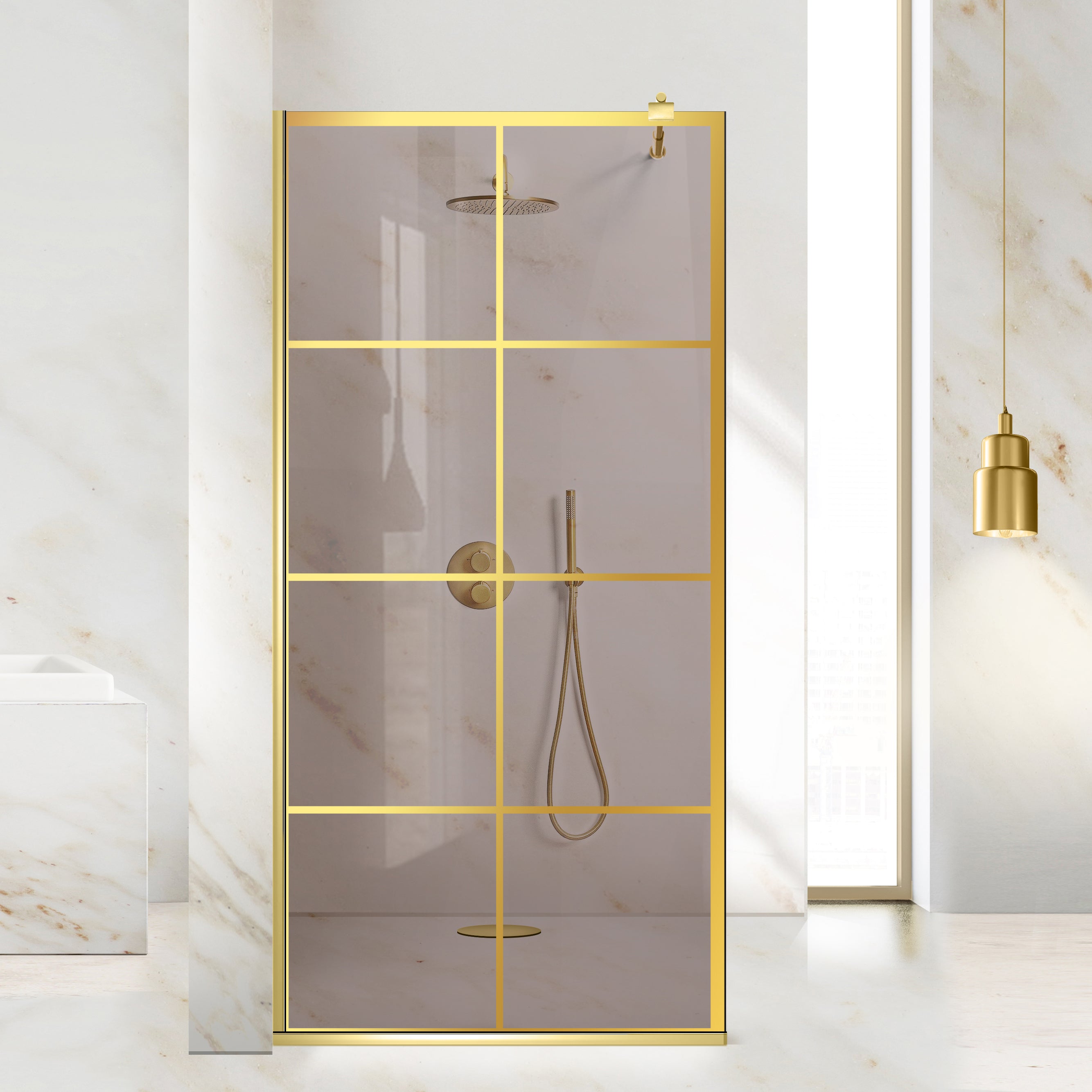 Zuhanyfal Walk-in, zuhanyfal Arany, #Bronz #Bronz