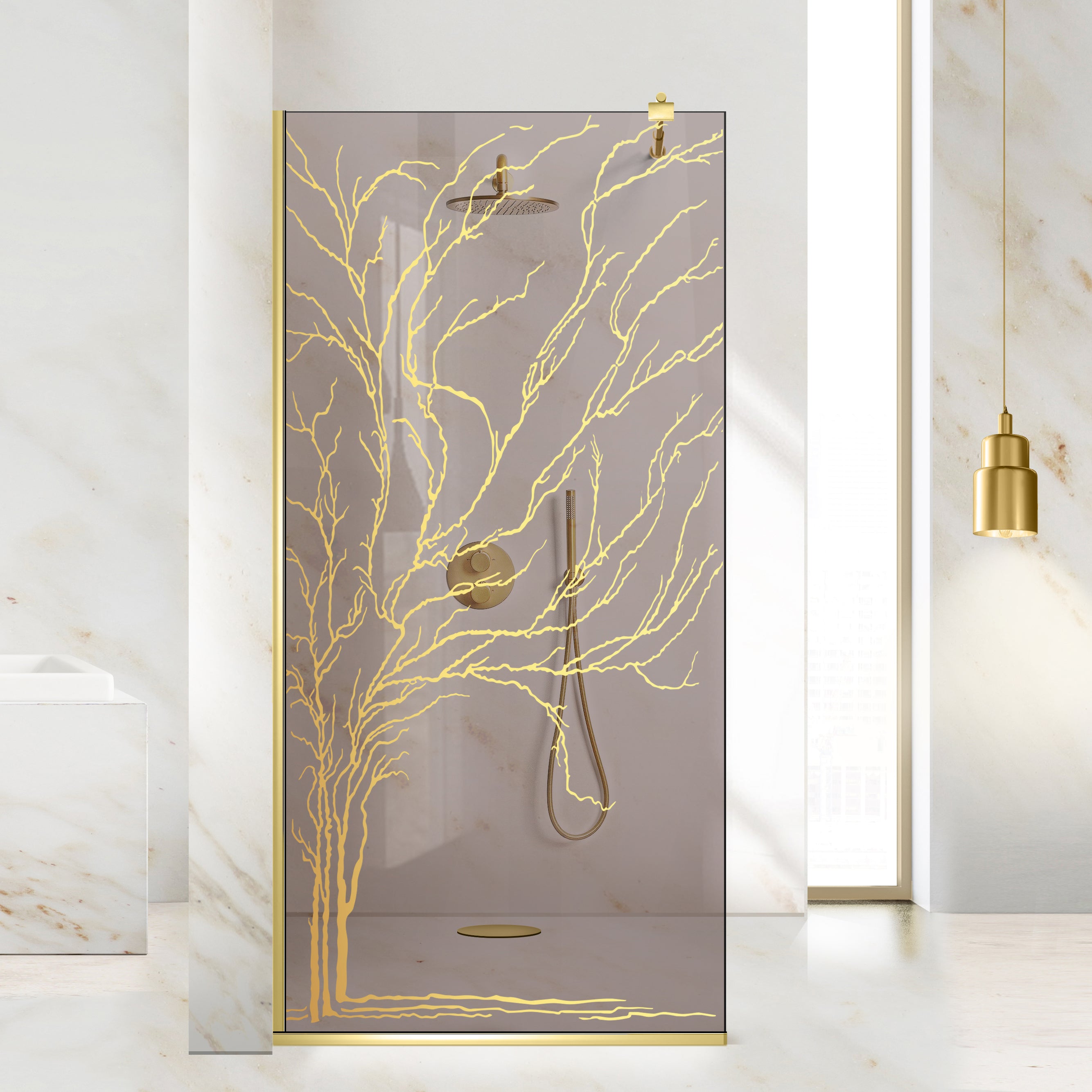 Zuhanyfal Walk-in, zuhanyfal Arany, #Bronz #Bronz