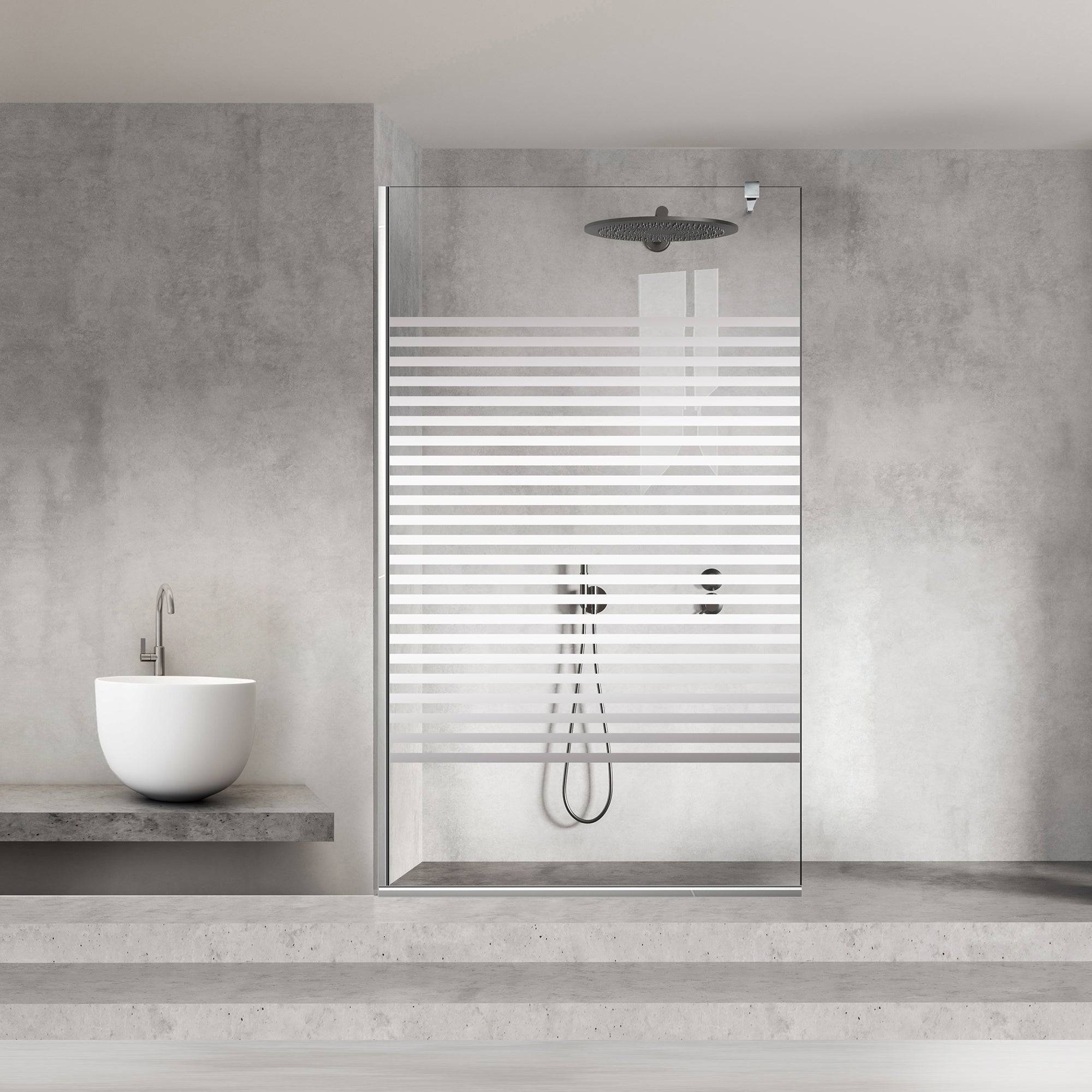 Zuhanyfal Walk-in, Zuhanyfal Rozsdamentes acél, #Átlátszó #Víztiszta