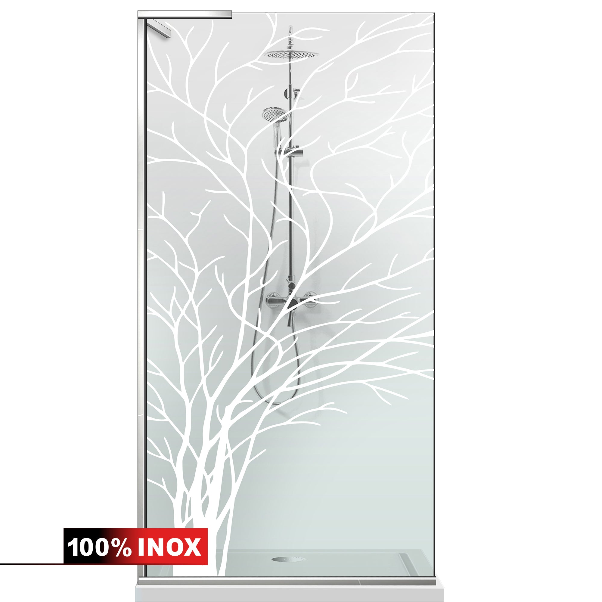Zuhanyfal Walk-in, Zuhanyfal Rozsdamentes acél, #Átlátszó #Víztiszta