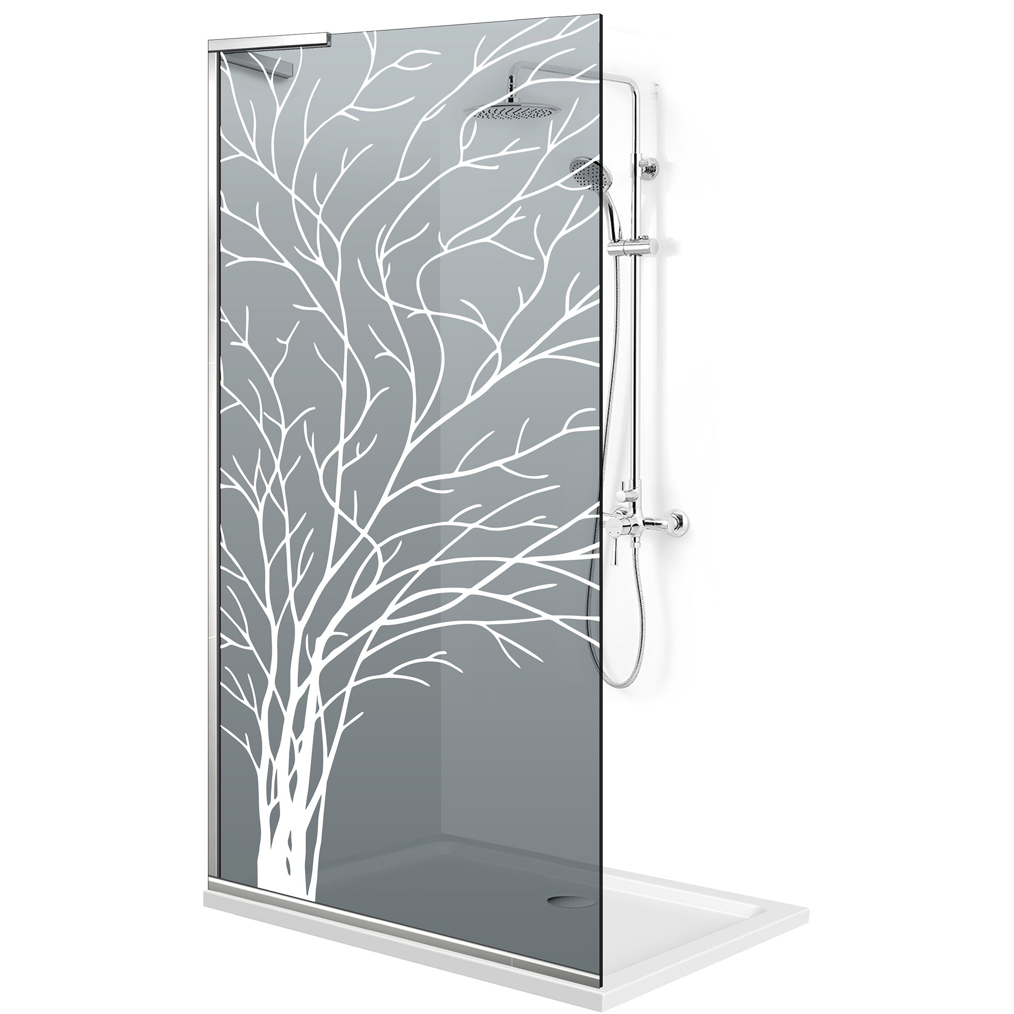 Zuhanyfal Walk-in, Zuhanyfal Rozsdamentes acél, #Szürke #Szürke