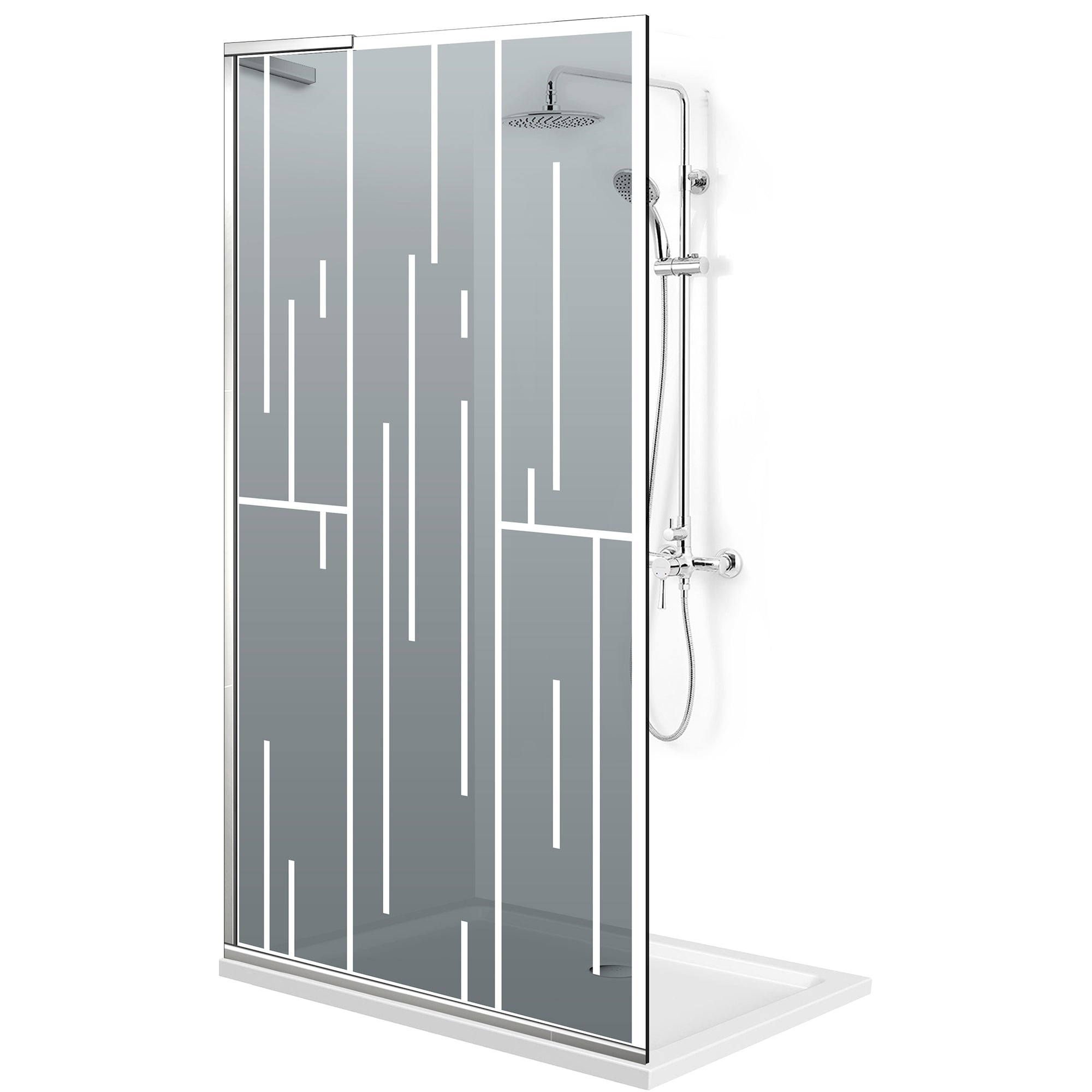Zuhanyfal Walk-in, Zuhanyfal Rozsdamentes acél, #Szürke #Szürke