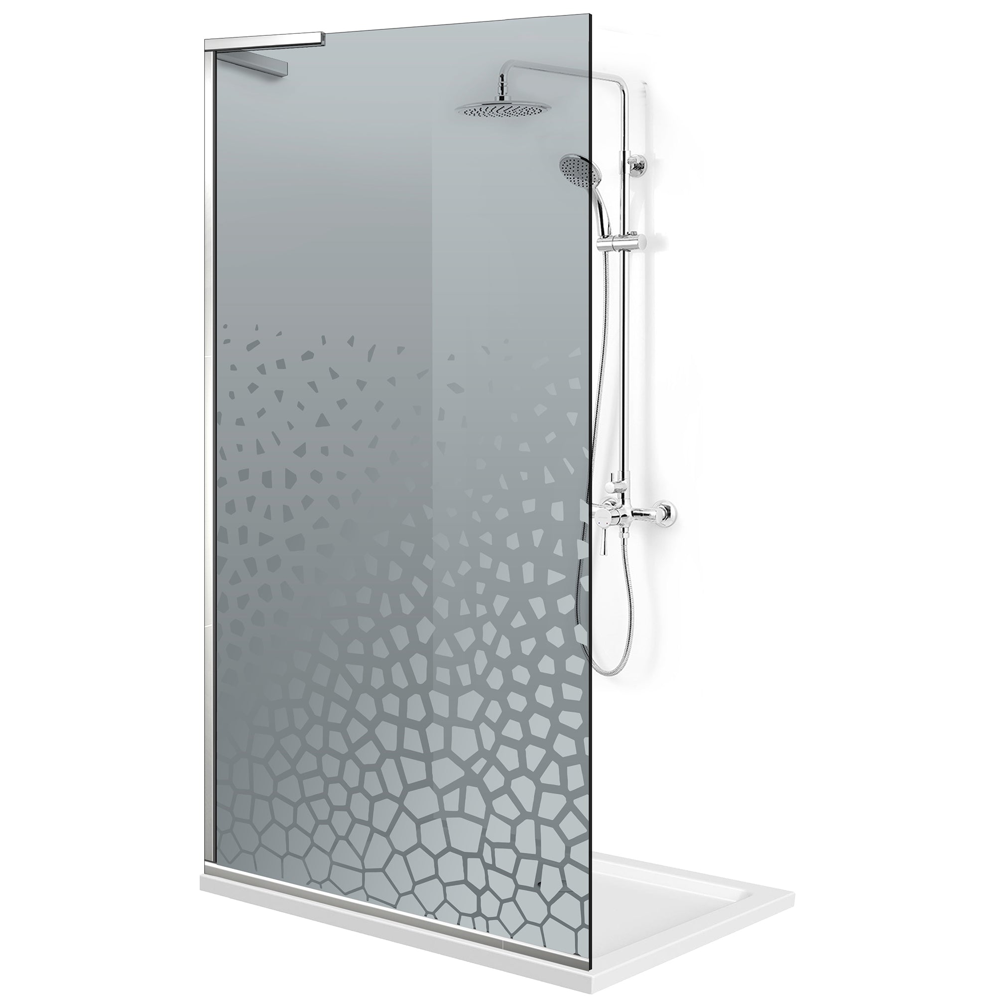 Zuhanyfal Walk-in, Zuhanyfal Rozsdamentes acél, #Szürke #Szürke