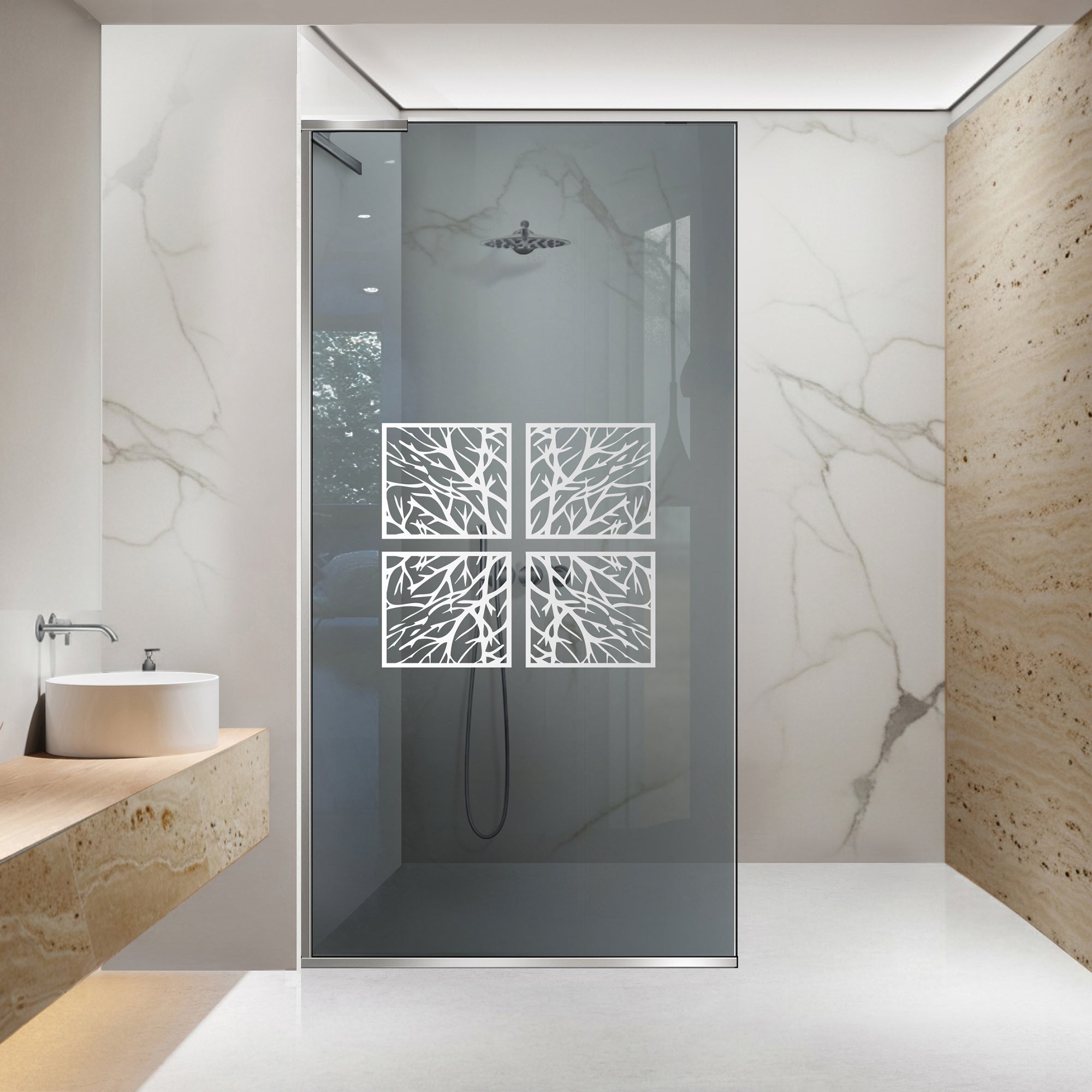 Zuhanyfal Walk-in, Zuhanyfal Rozsdamentes acél, #Szürke #Szürke