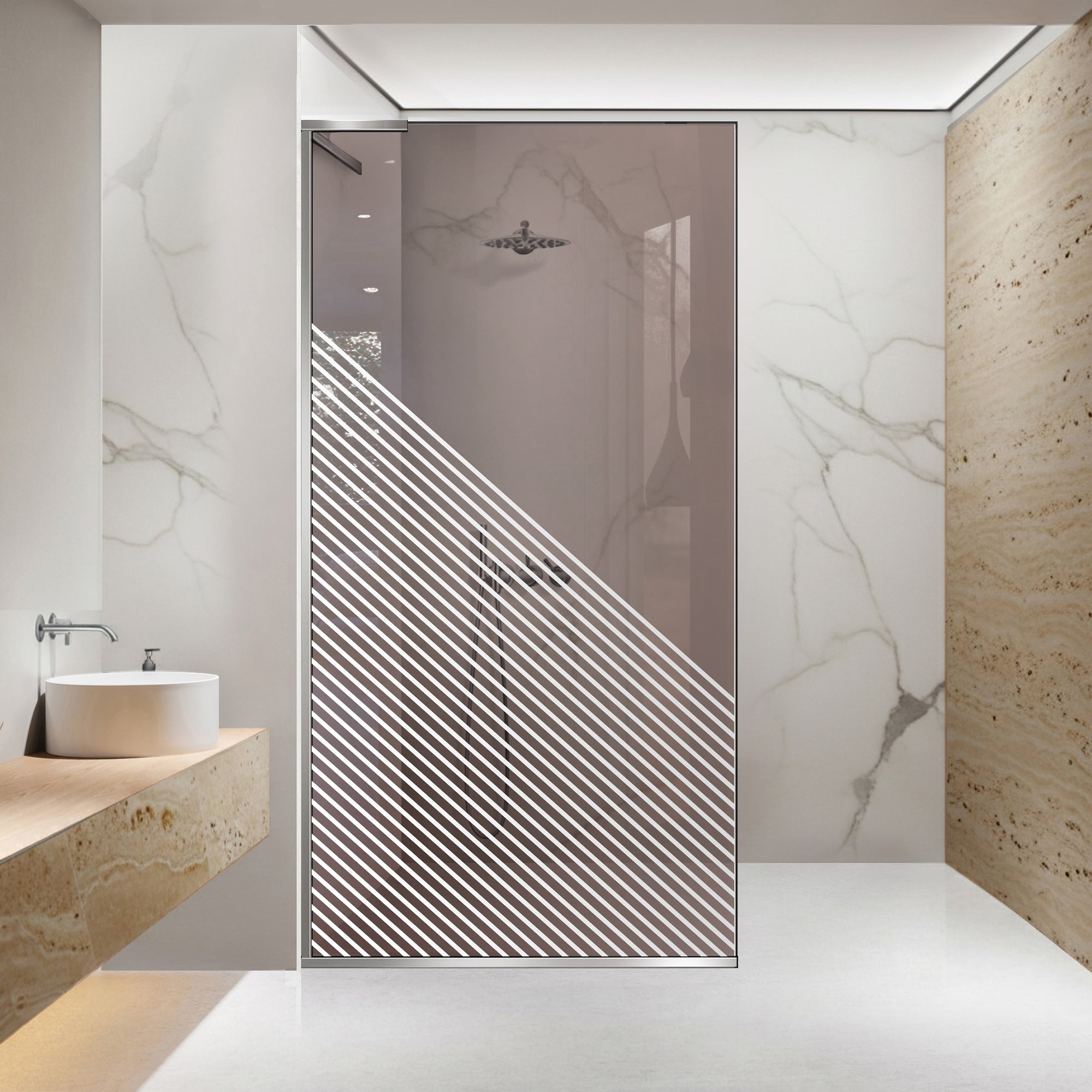 Zuhanyfal Walk-in, Zuhanyfal Rozsdamentes acél, #Bronz #Bronz