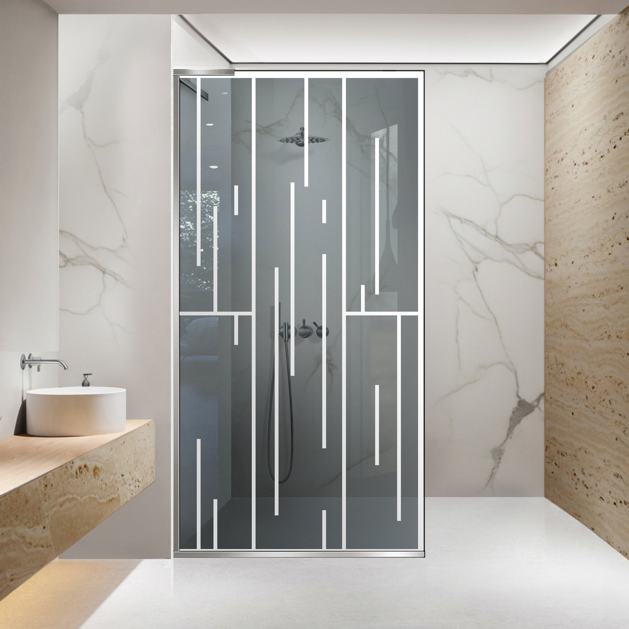 Zuhanyfal Walk-in, Zuhanyfal Rozsdamentes acél, #Szürke #Szürke