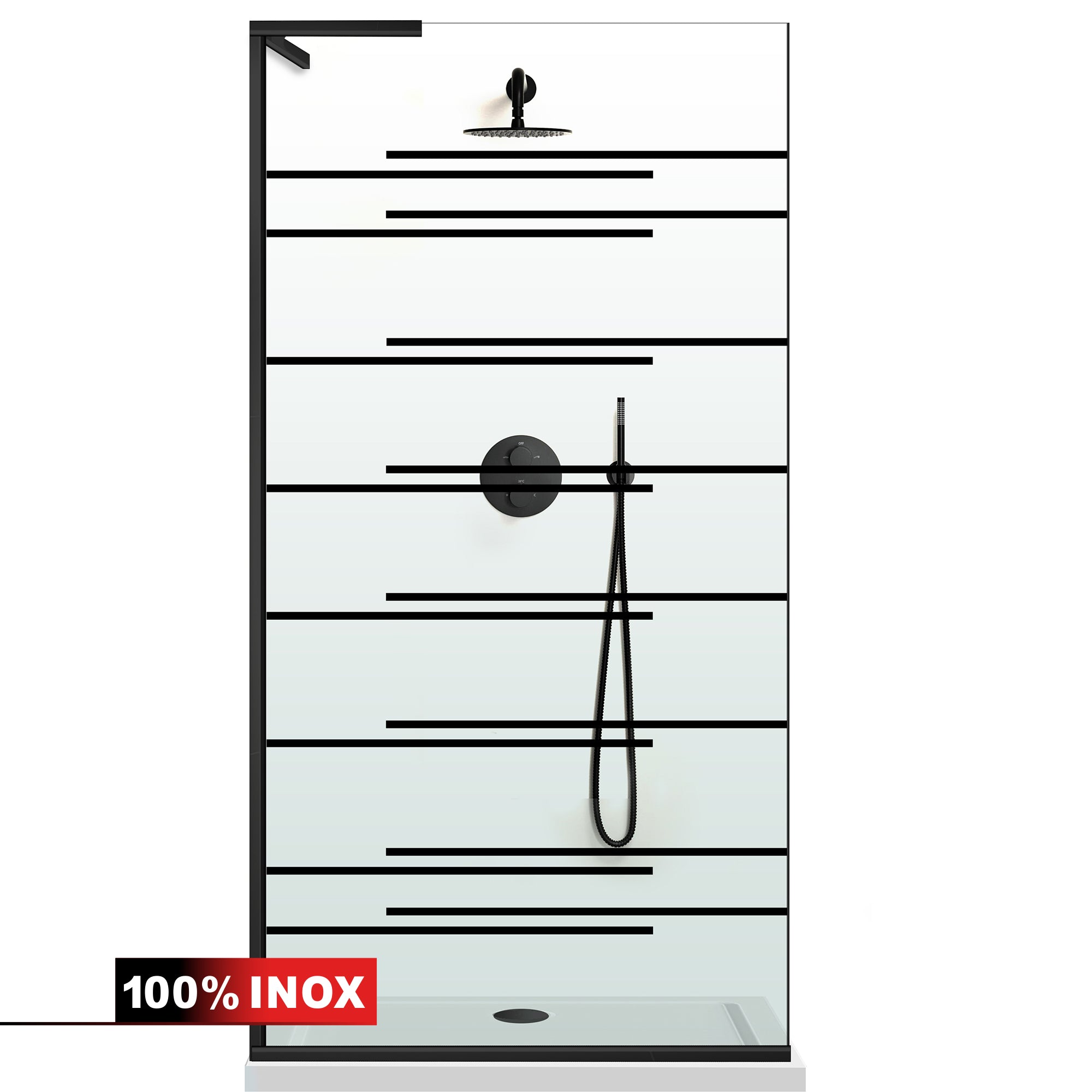 Paravan dus Walk-in, Perete dus Inox, #Clara #Víztiszta