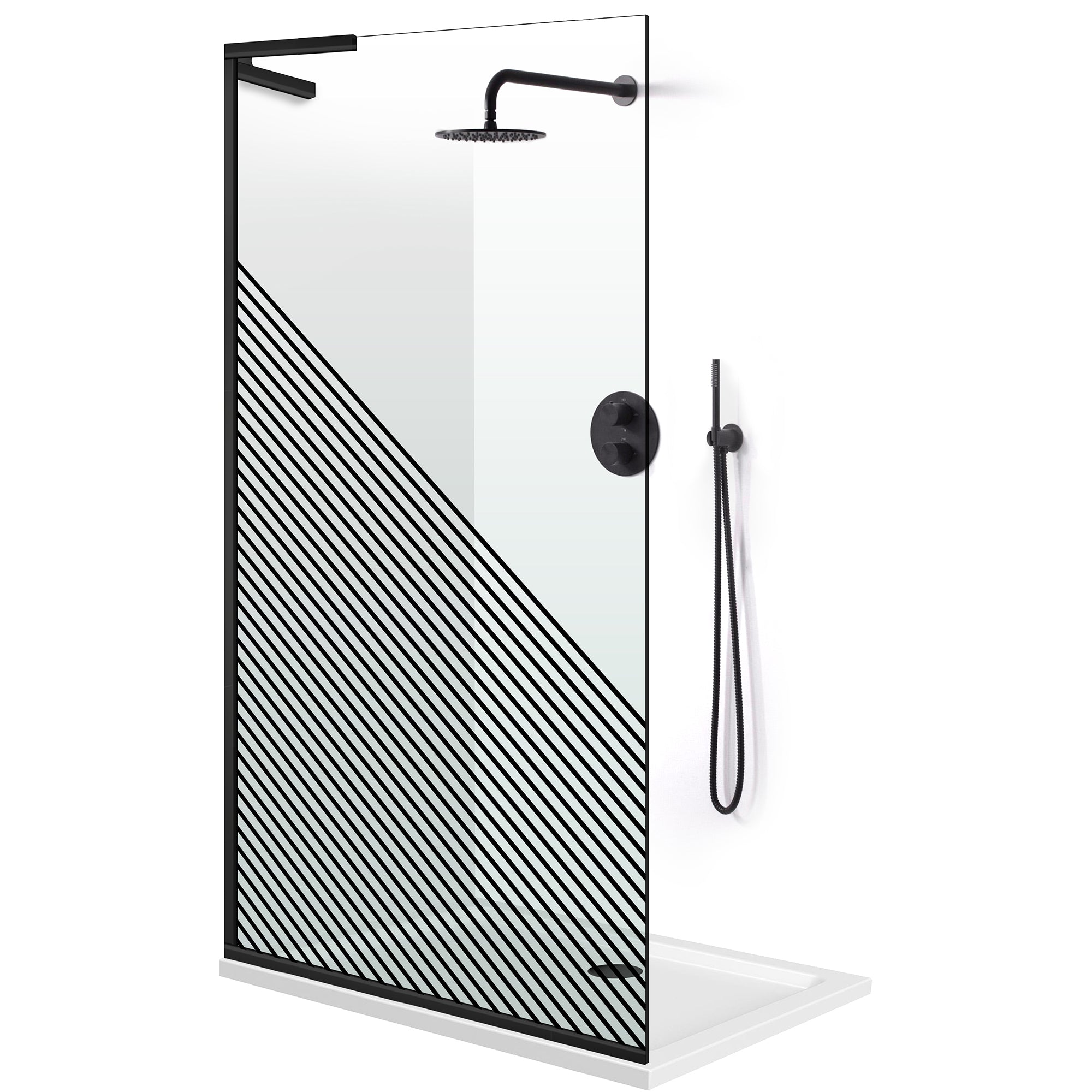 Zuhanyfal Walk-in, Zuhanyfal Rozsdamentes acél, #Átlátszó #Víztiszta