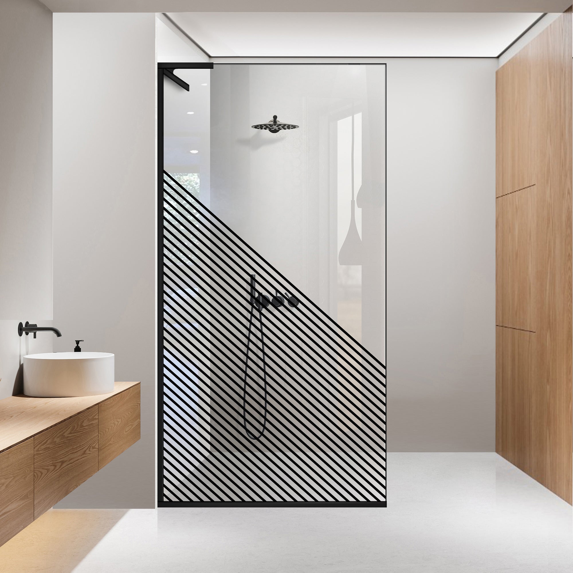 Zuhanyfal Walk-in, Zuhanyfal Rozsdamentes acél, #Átlátszó #Víztiszta