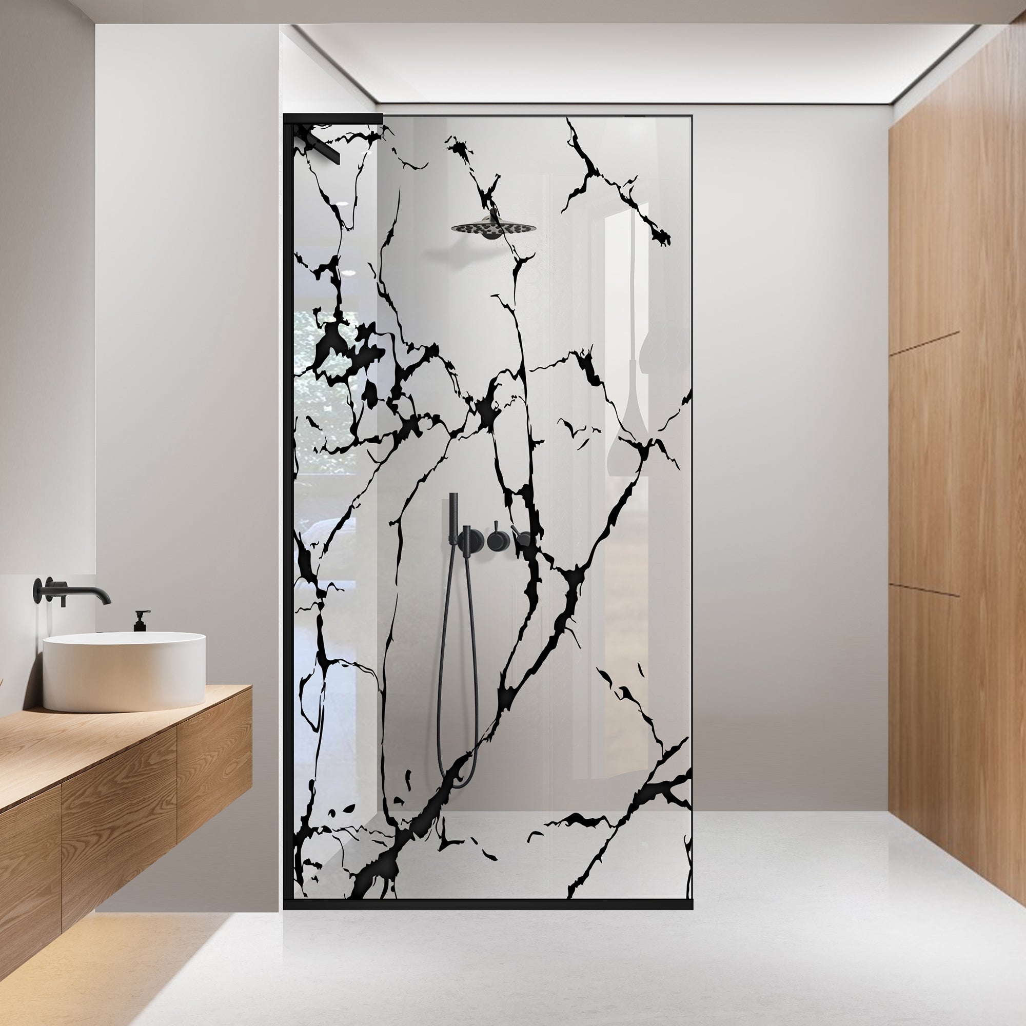 Zuhanyfal Walk-in, Zuhanyfal Rozsdamentes acél, #Átlátszó #Víztiszta