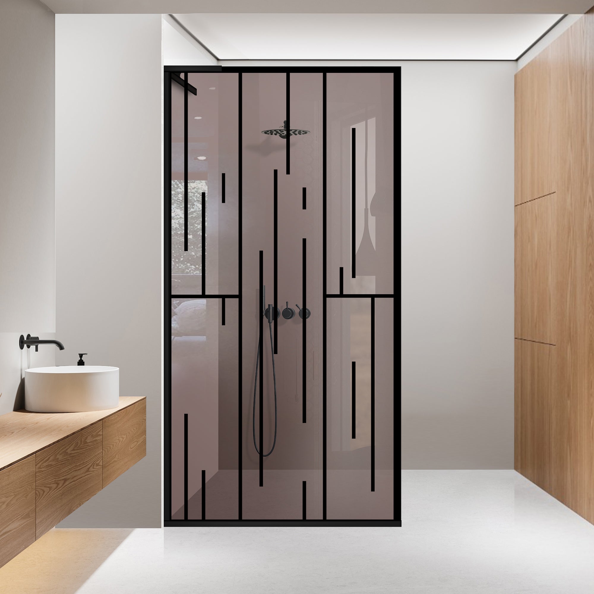 Zuhanyfal Walk-in, Zuhanyfal Rozsdamentes acél, #Bronz #Bronz