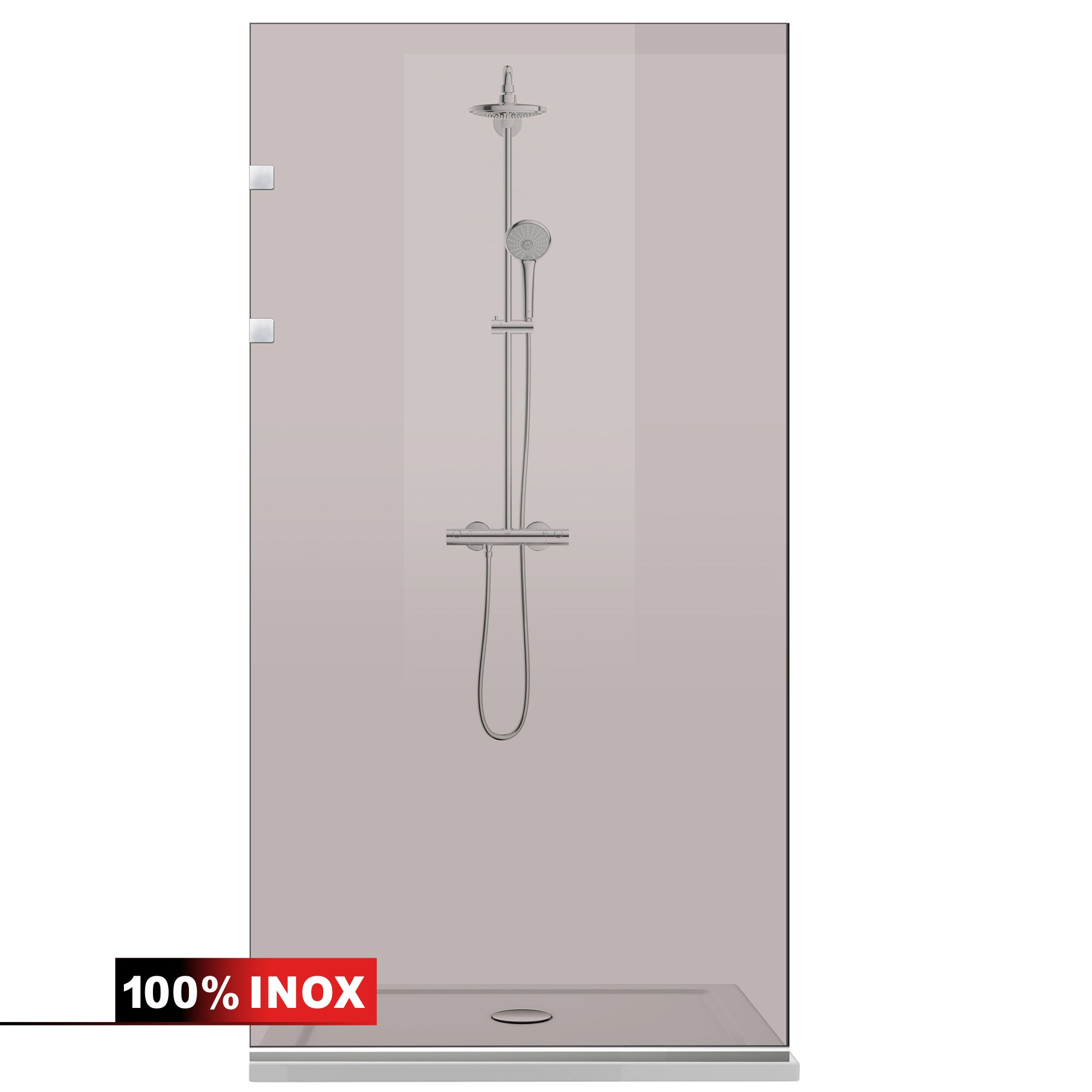 Zuhanyfal Walk-in, Zuhanyfal Rozsdamentes acél, #Bronz