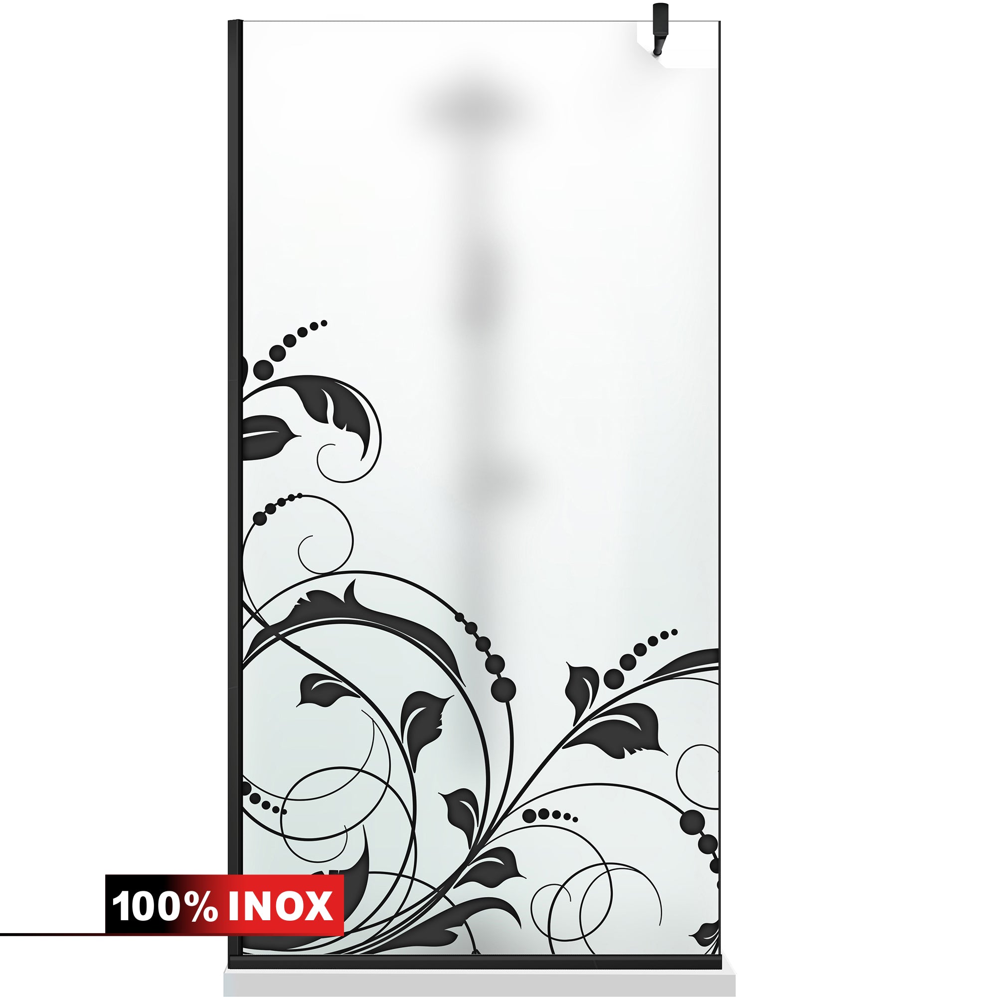 Zuhanyfal Walk-in, fekete zuhanyfal, #Matt #Matt